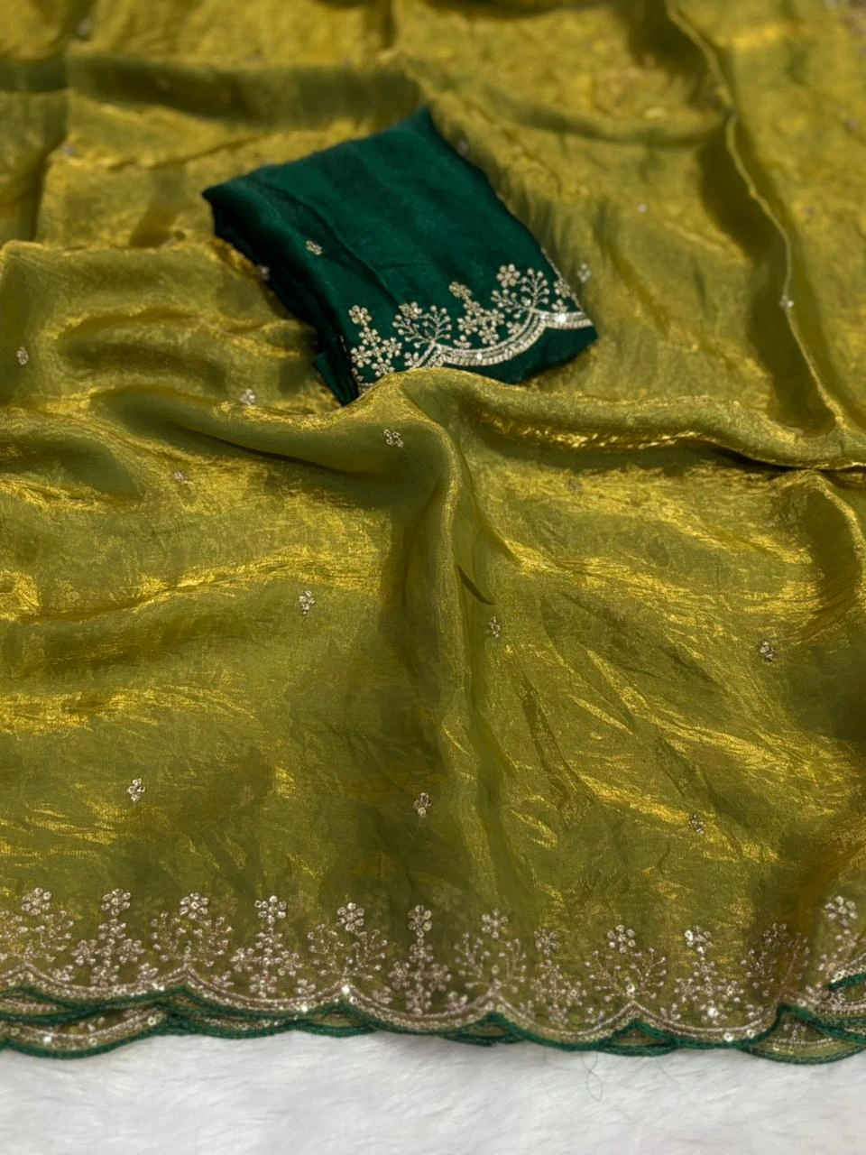 Shradha Ah Luxe Fendi Satin Sequence Party Wear Saree Collection