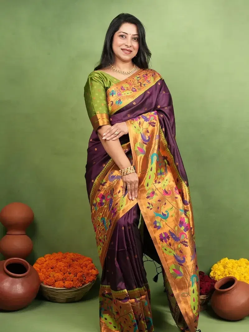 Soft Silk 005 Soft Paithani Silk Zari Worked Saree Collection