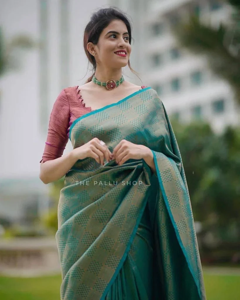 Soft Silk 4099 Lichi Silk with Jacquard Work Saree