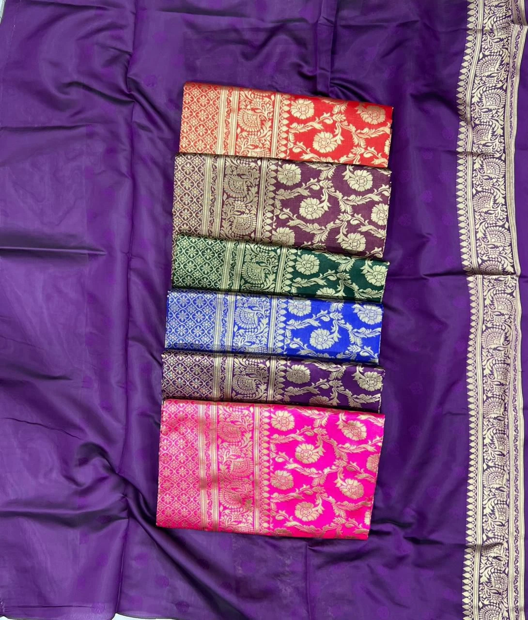 Soft Silk 5010 Lichi Jacquard Work Fancy Saree Collection