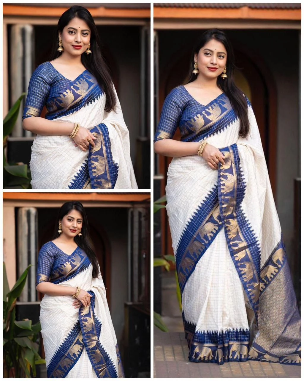 Soft Silk 5078 Lichi Silk Jacquard Work Saree Collection