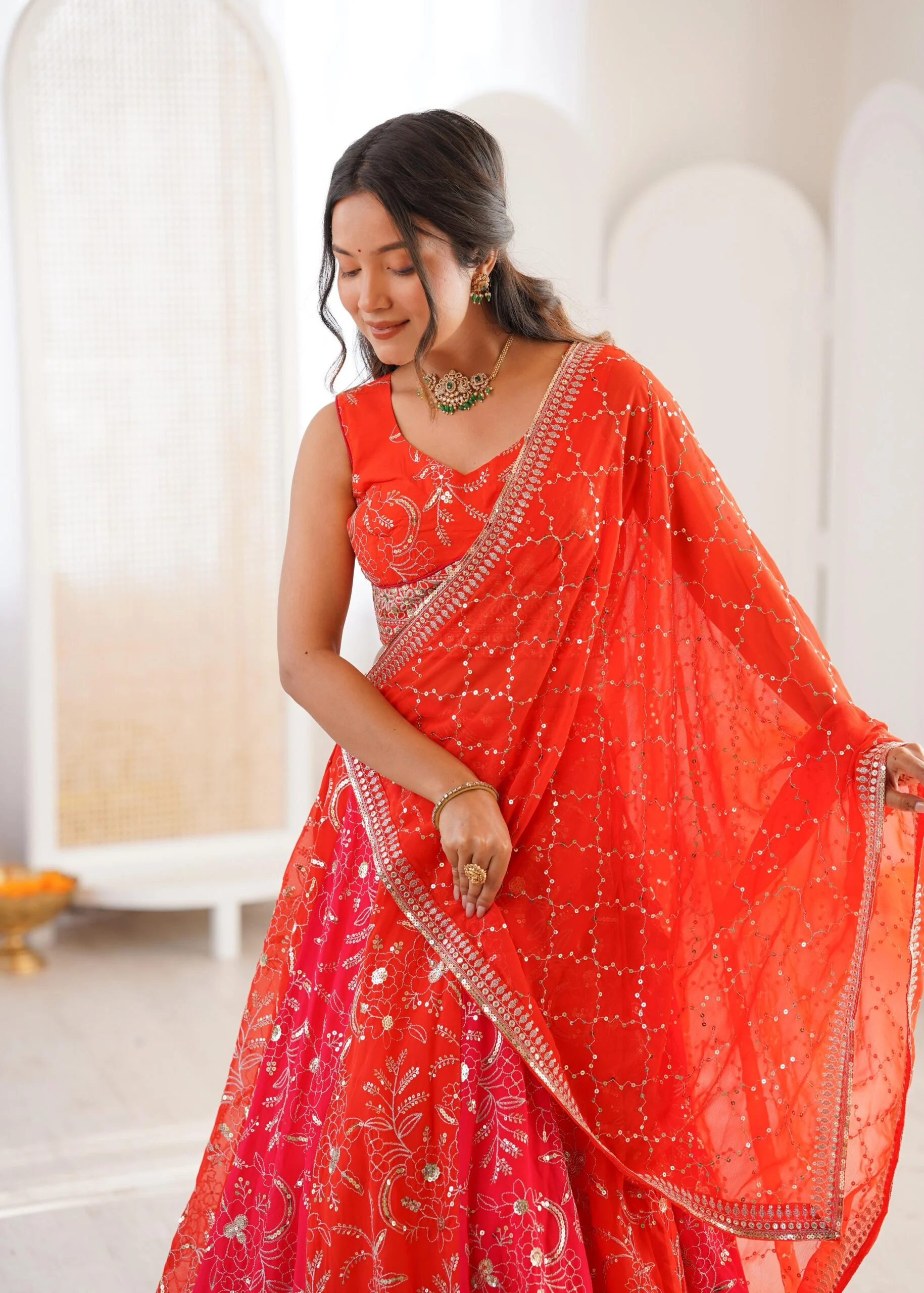 SP-78 Faux Georgette Designer Choli Set