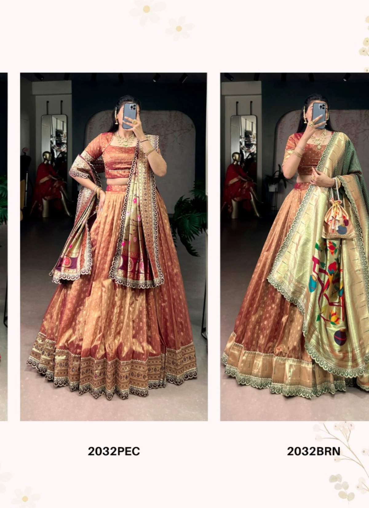 Taraa L 2032 Shimmer Organza Zari Woven Paithani Choli Set