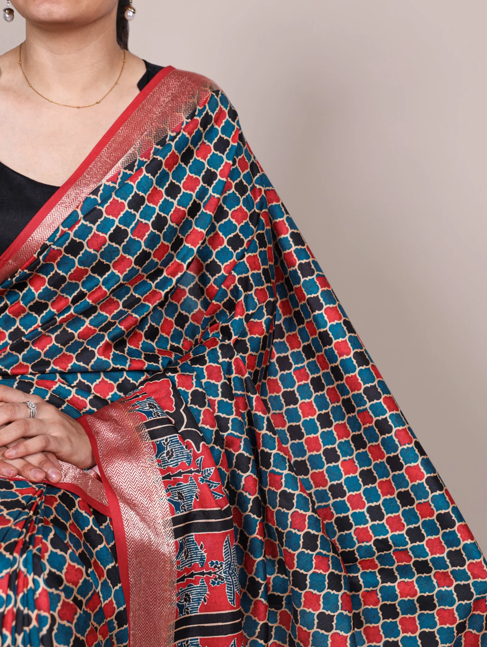 Taraa L 7022 Tasar Silk with Viscose Border Printed Saree Collection