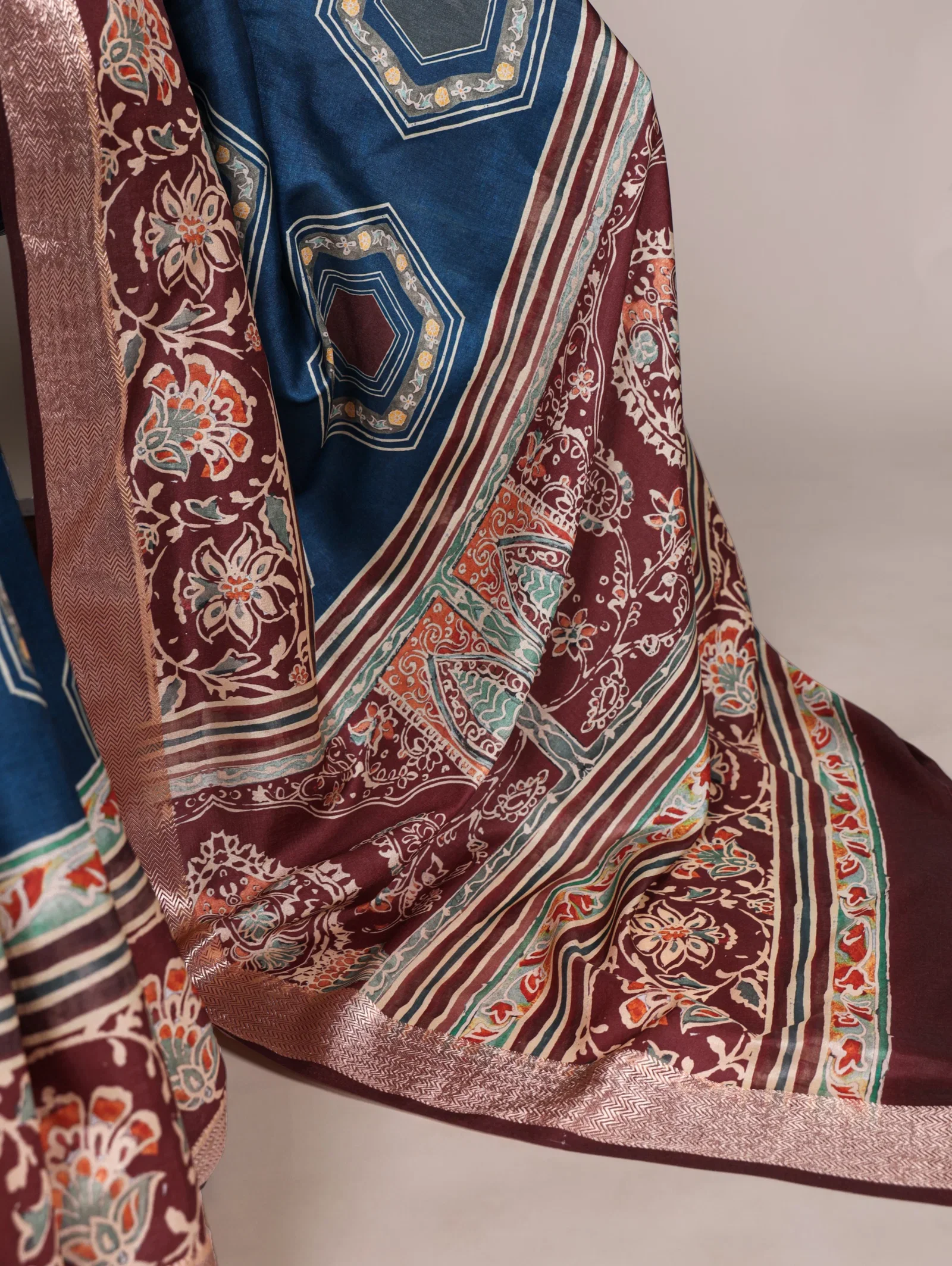 Taraa L 7022 Tasar Silk with Viscose Border Printed Saree Collection