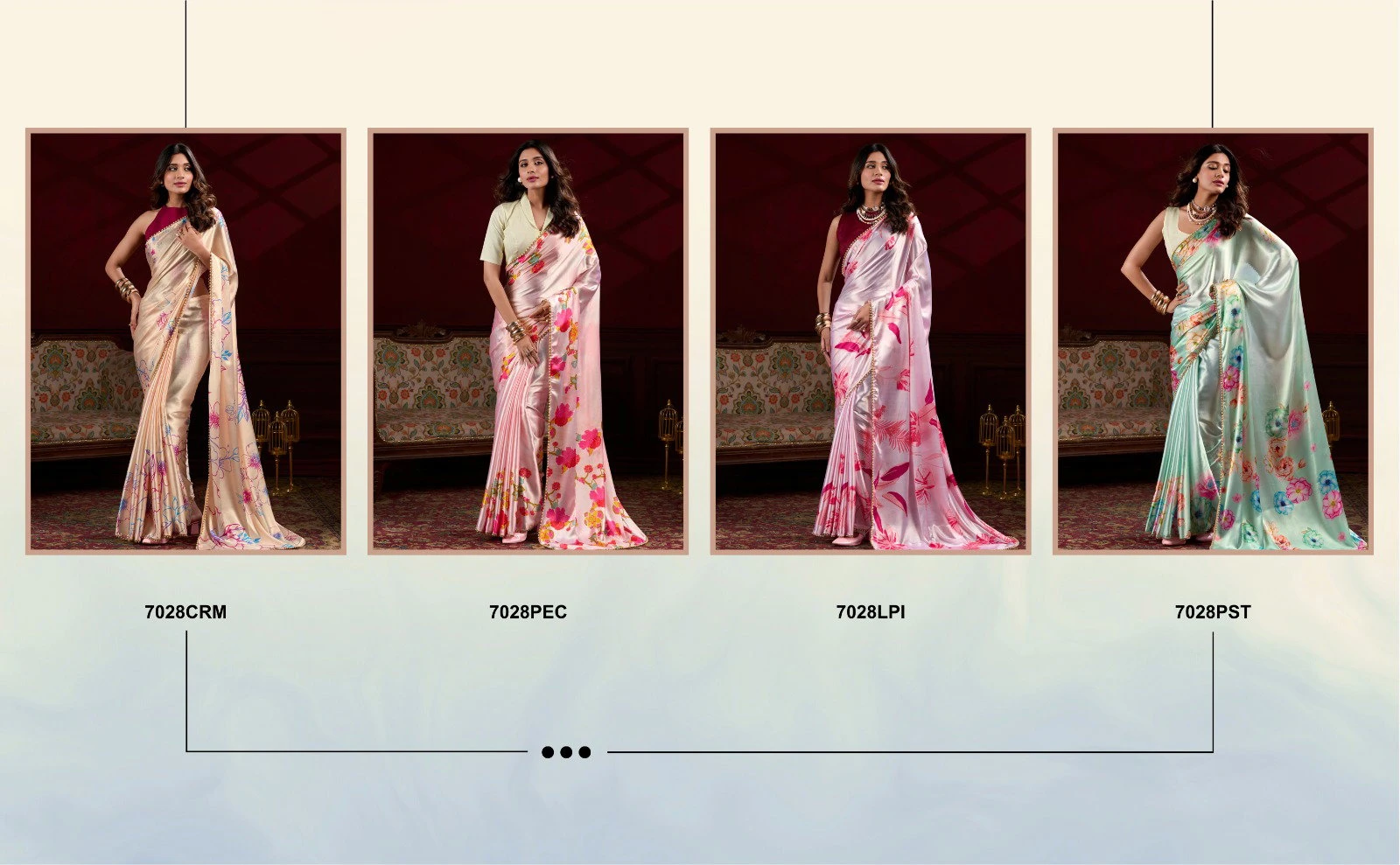 Taraa L 7028 Satin Silk Floral Printed Saree Collection