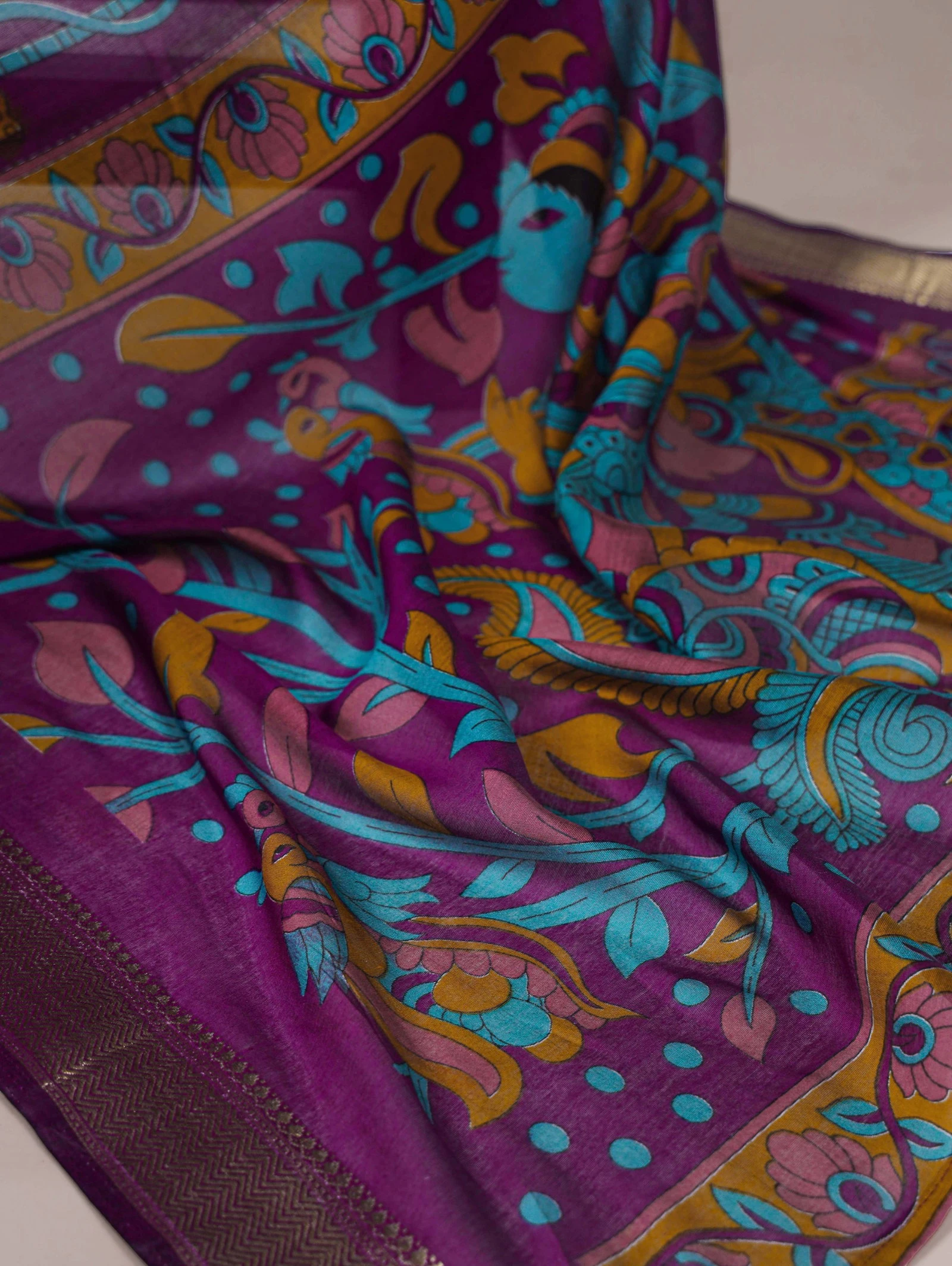 Taraa L 7036 Polyester Viscose Chanderi Floral Printed Saree Collection