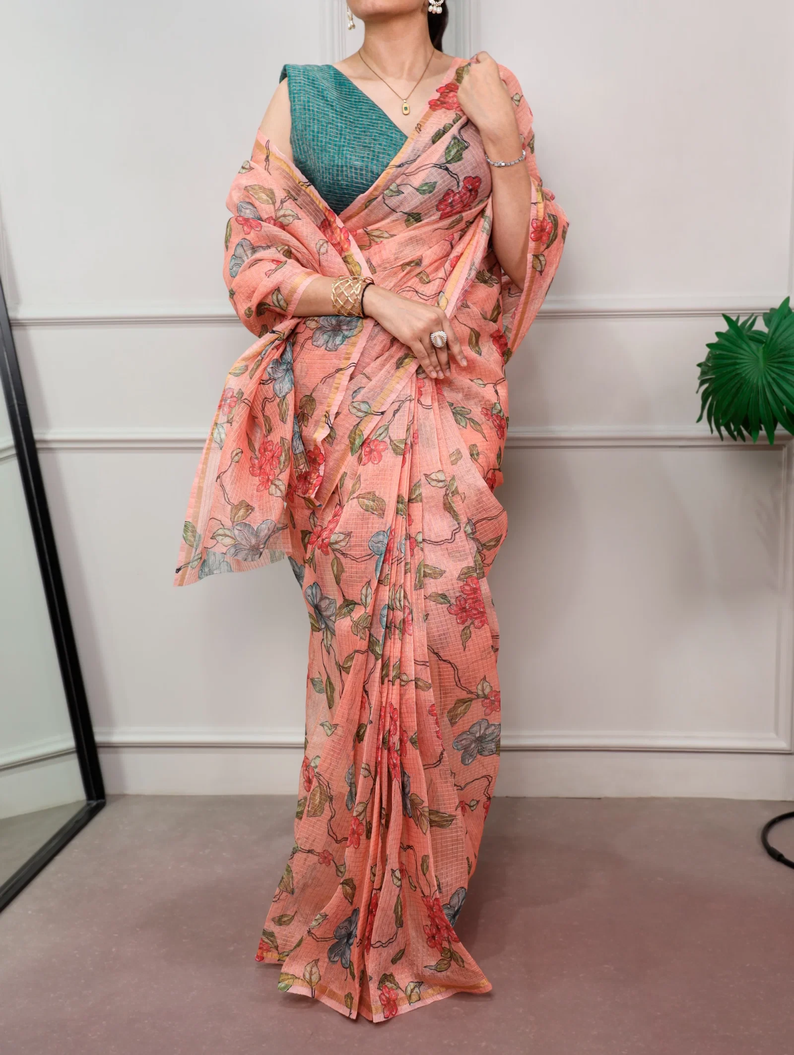 Taraa L 7066 Kota Doria Floral Printed Casual Wear Saree Collection