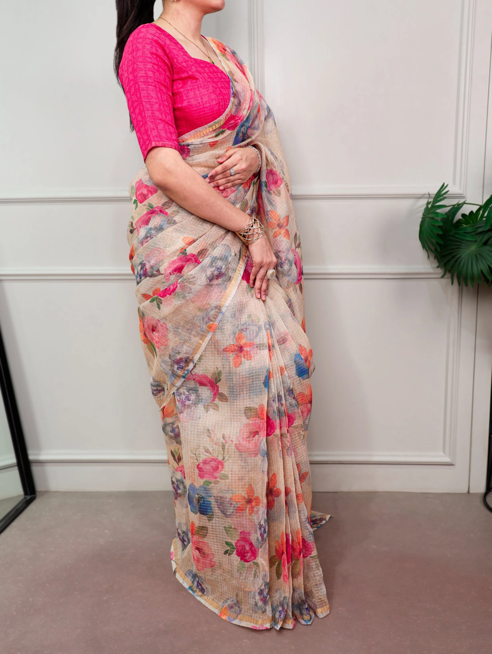 Taraa L 7066 Kota Doria Floral Printed Casual Wear Saree Collection