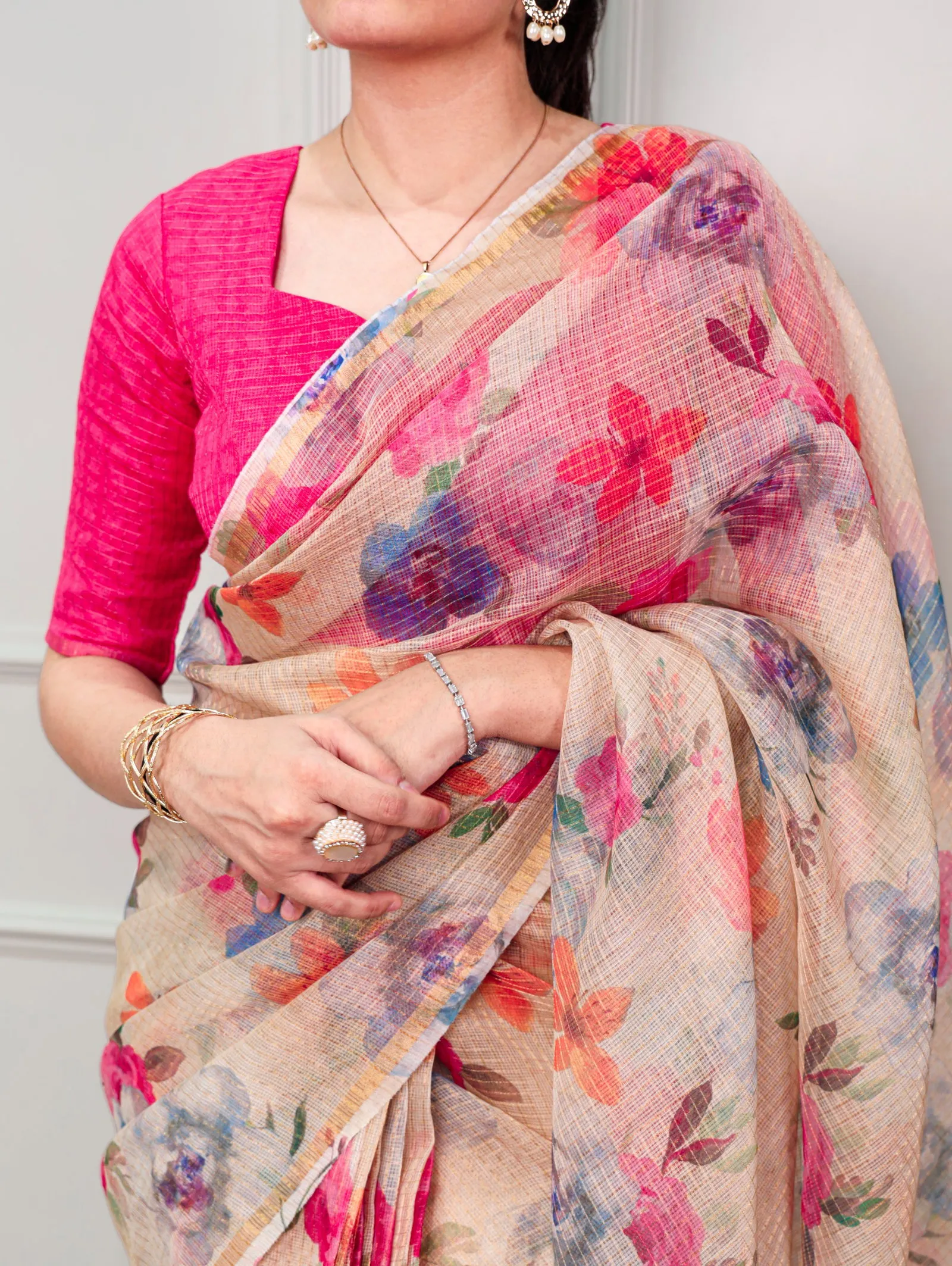 Taraa L 7066 Kota Doria Floral Printed Casual Wear Saree Collection
