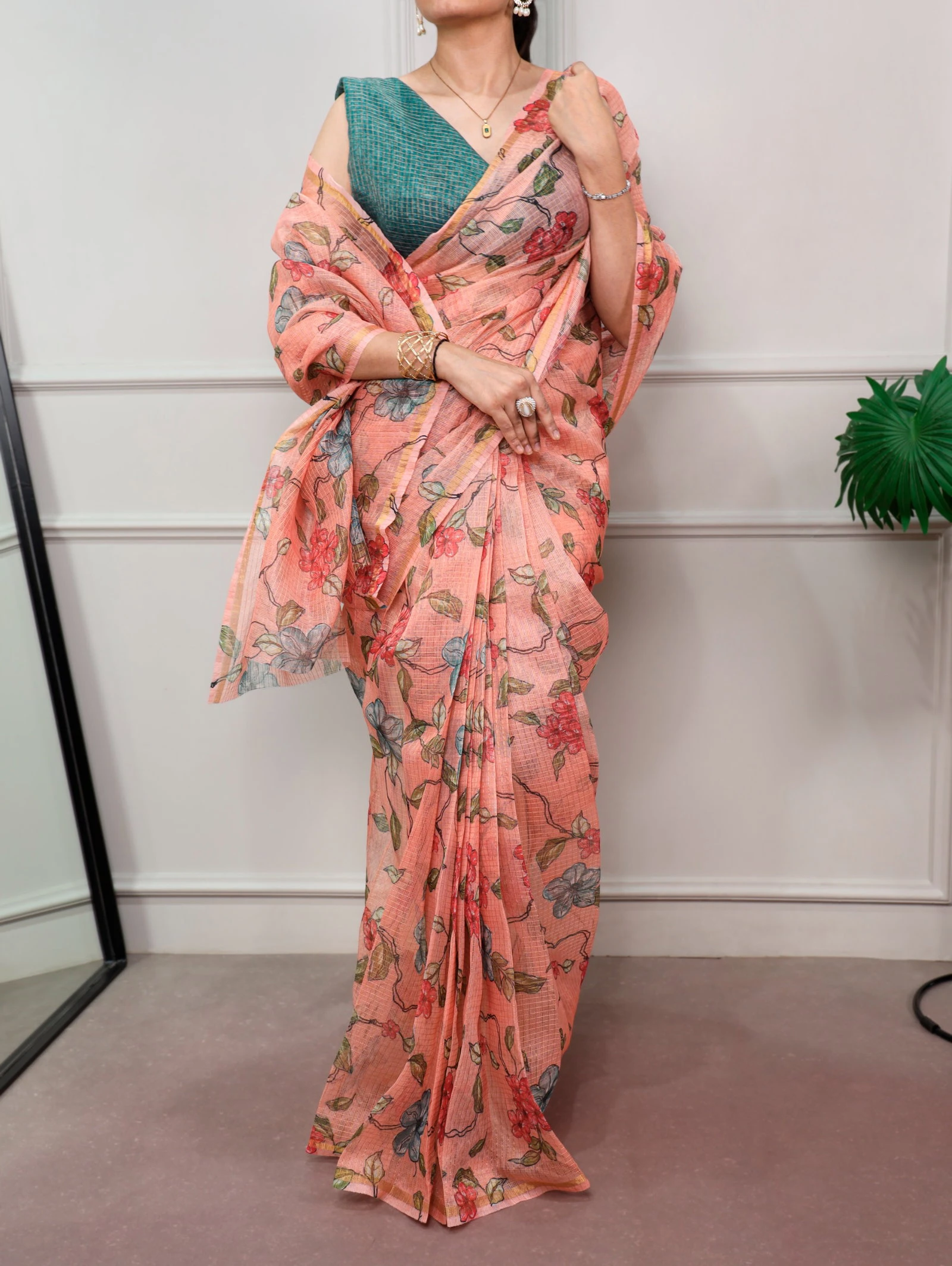 Taraa L 7066 Kota Doria Floral Printed Casual Wear Saree Collection