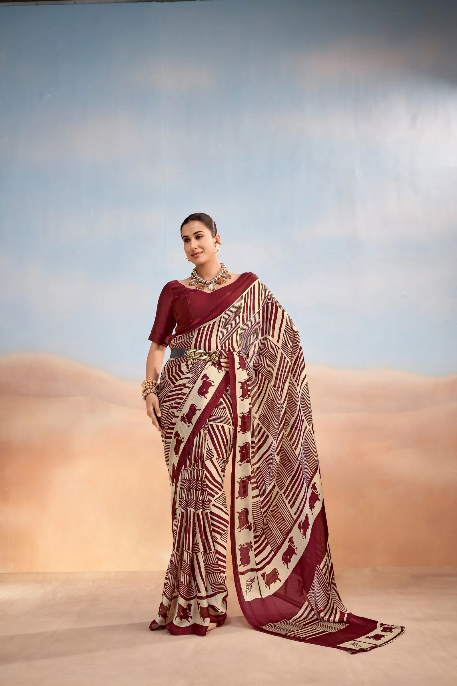 Taraa L 7202 Satin Chiffon Printed Saree Collection