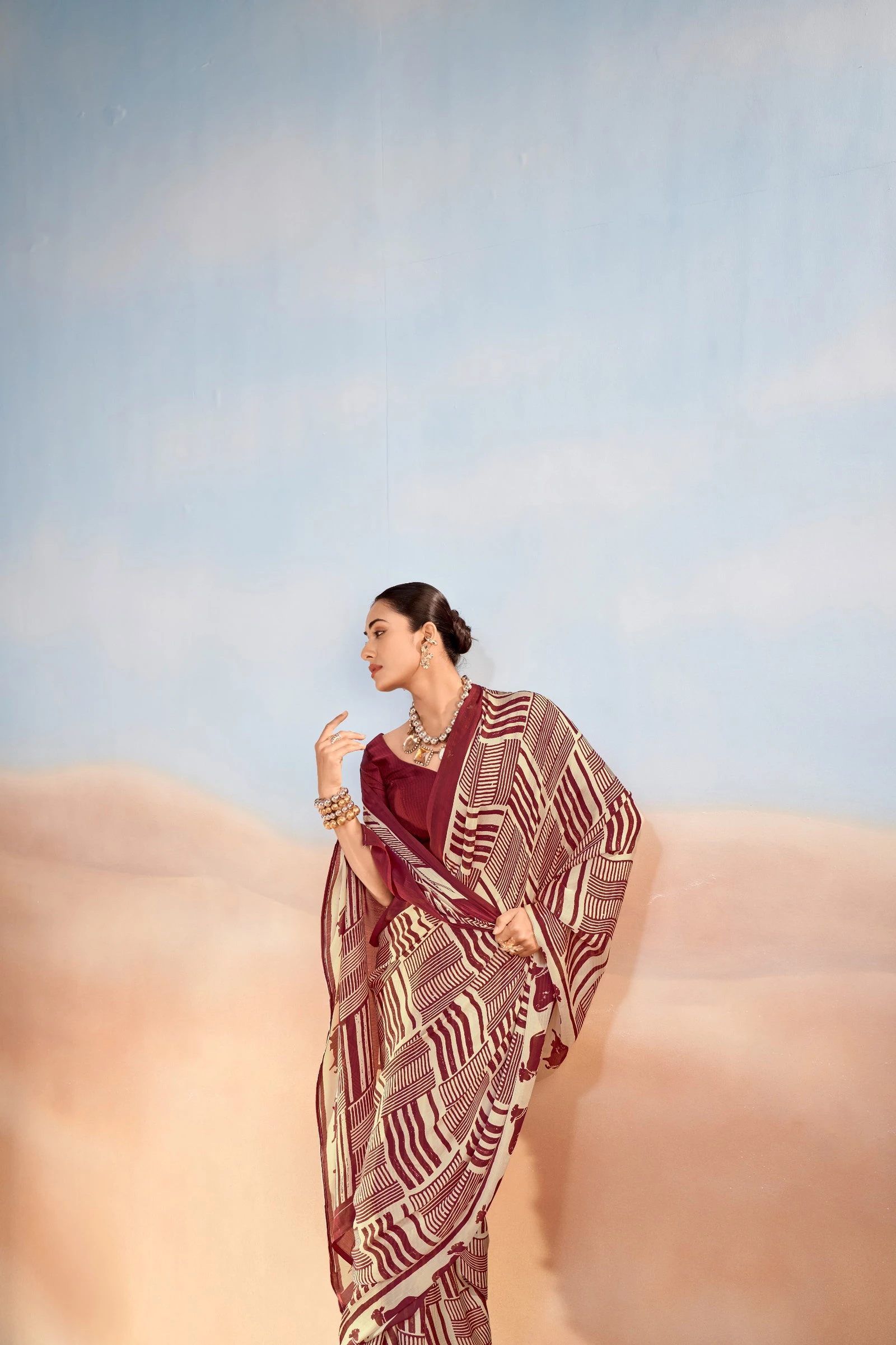 Taraa L 7202 Satin Chiffon Printed Saree Collection