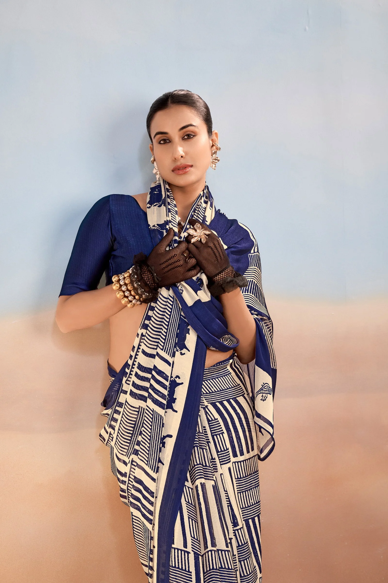 Taraa L 7202 Satin Chiffon Printed Saree Collection