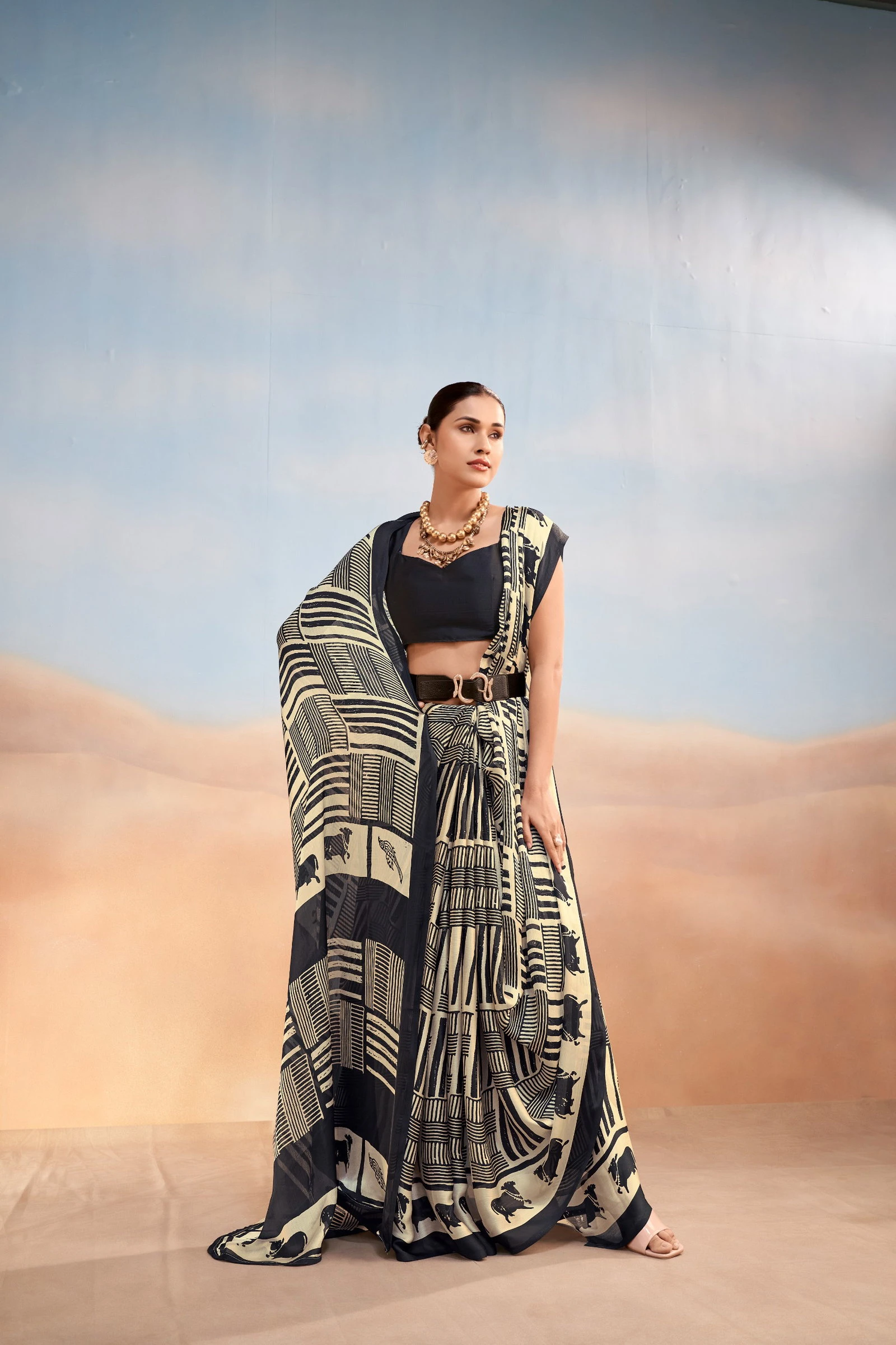 Taraa L 7202 Satin Chiffon Printed Saree Collection