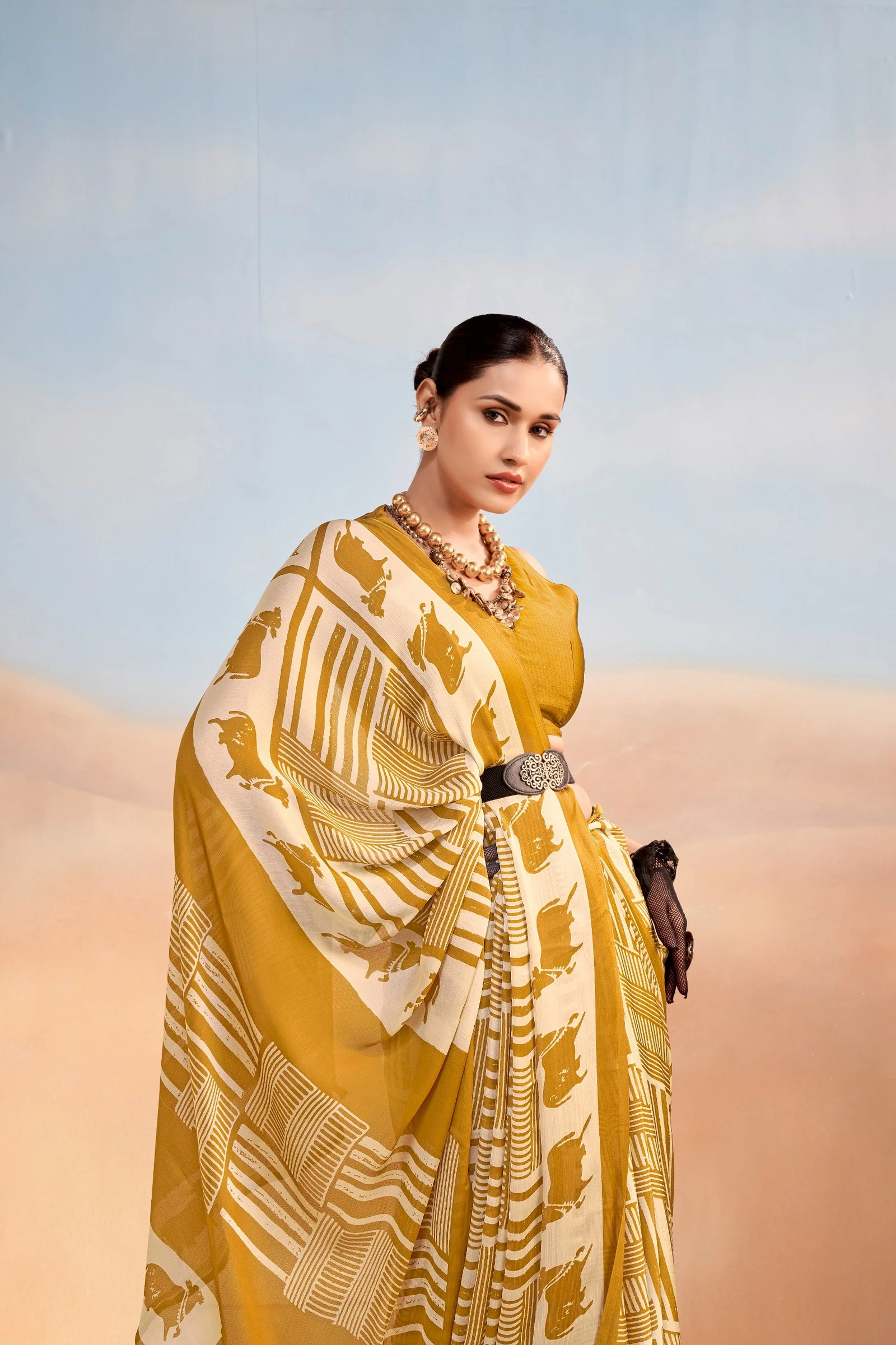 Taraa L 7202 Satin Chiffon Printed Saree Collection