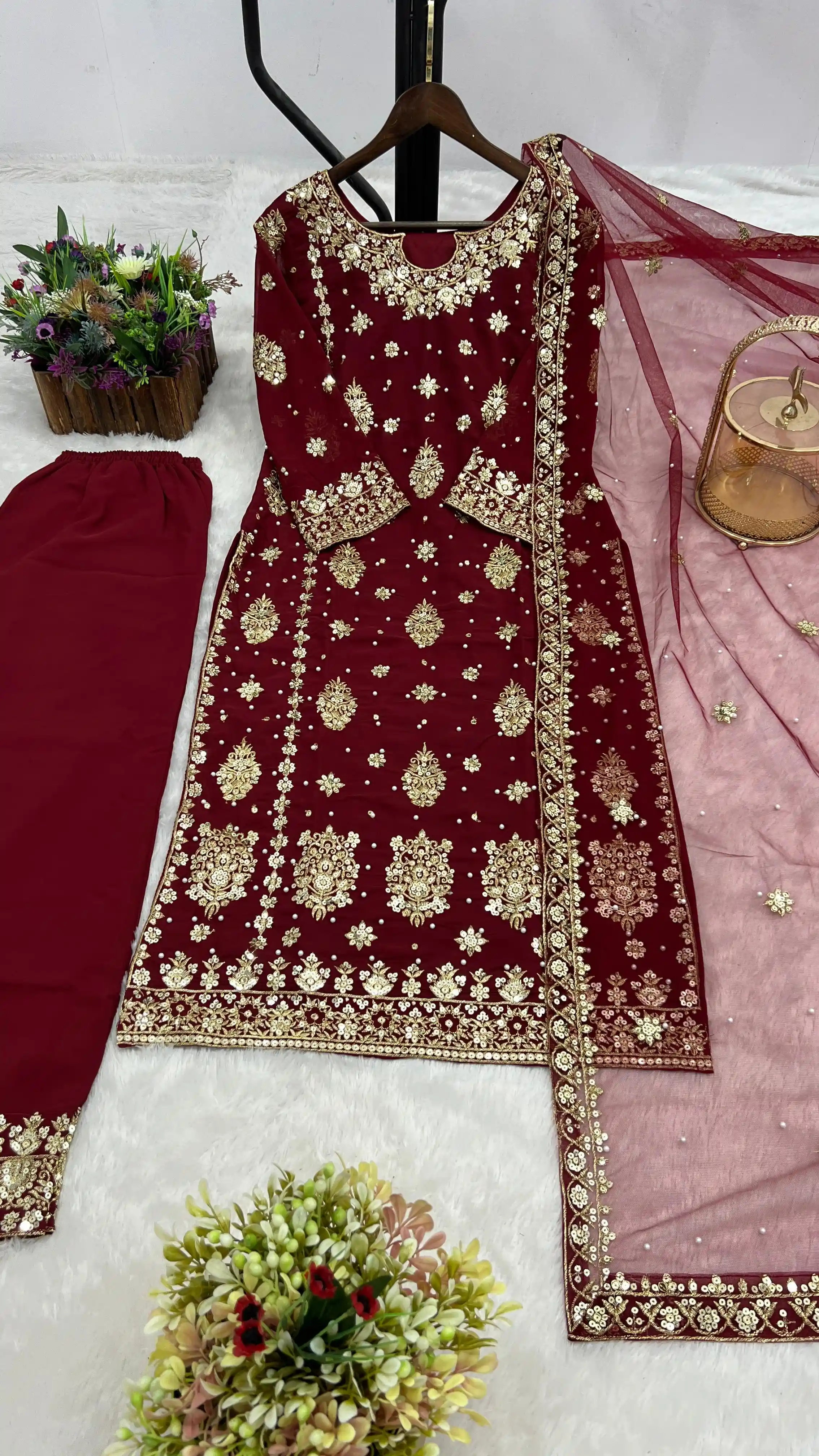 Think Different Stylish Kurti Dupatta with Plazzo