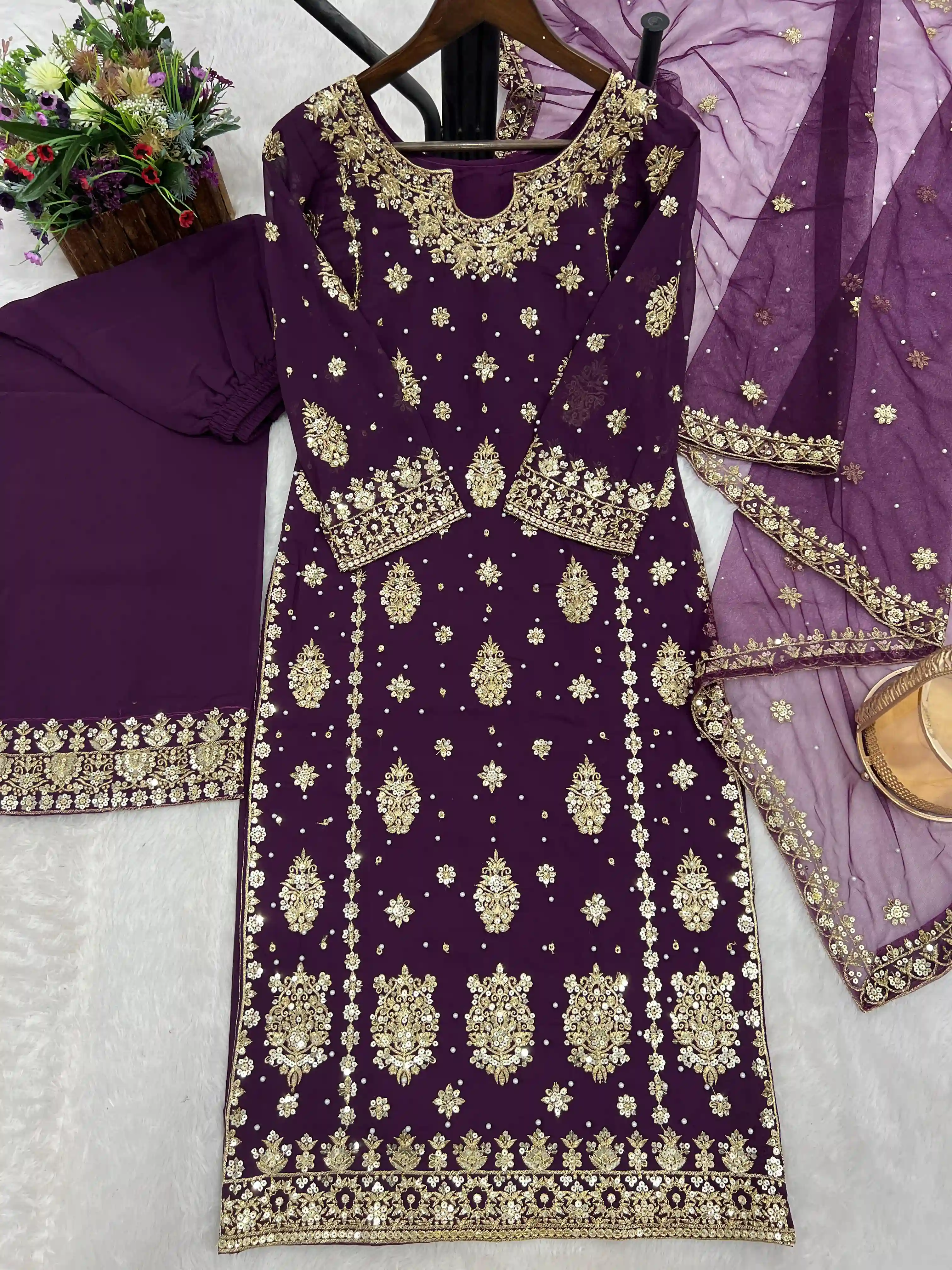 Think Different Stylish Kurti Dupatta with Plazzo
