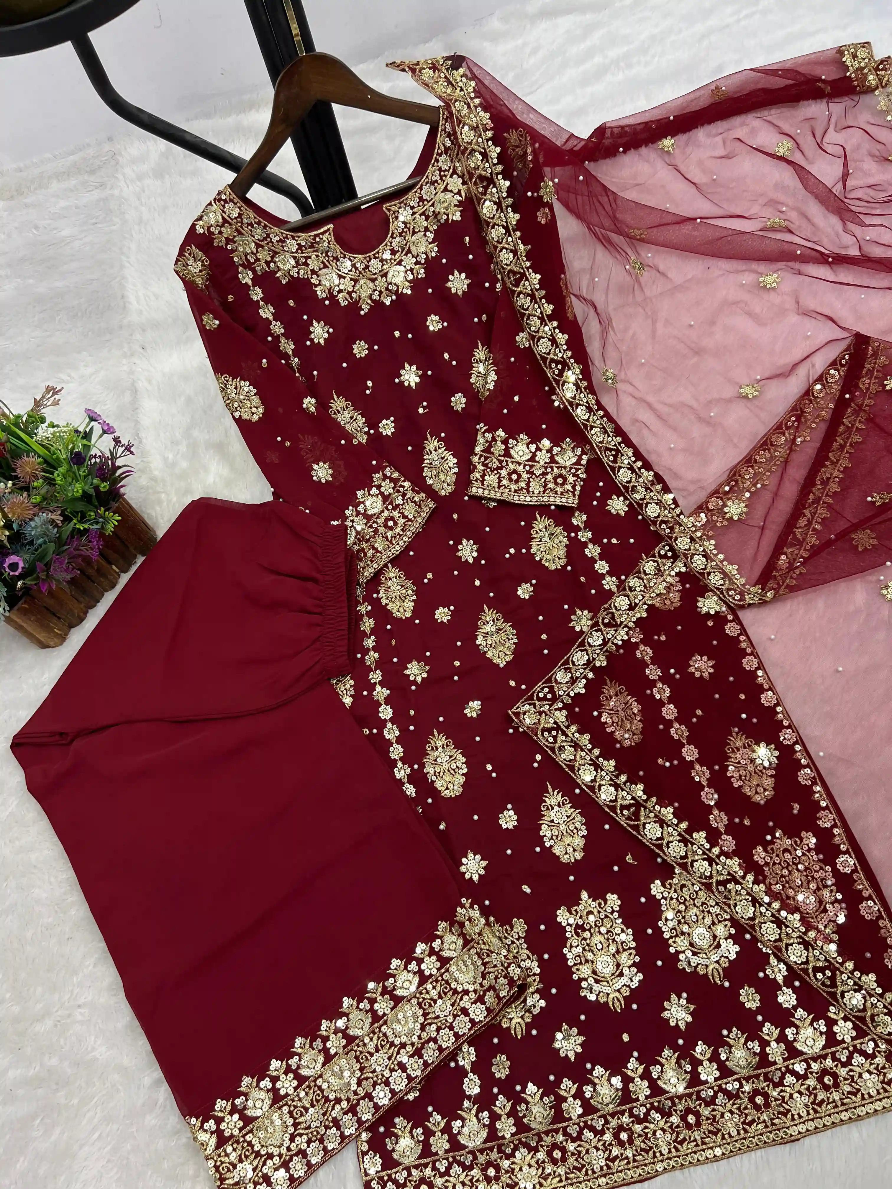 Think Different Stylish Kurti Dupatta with Plazzo