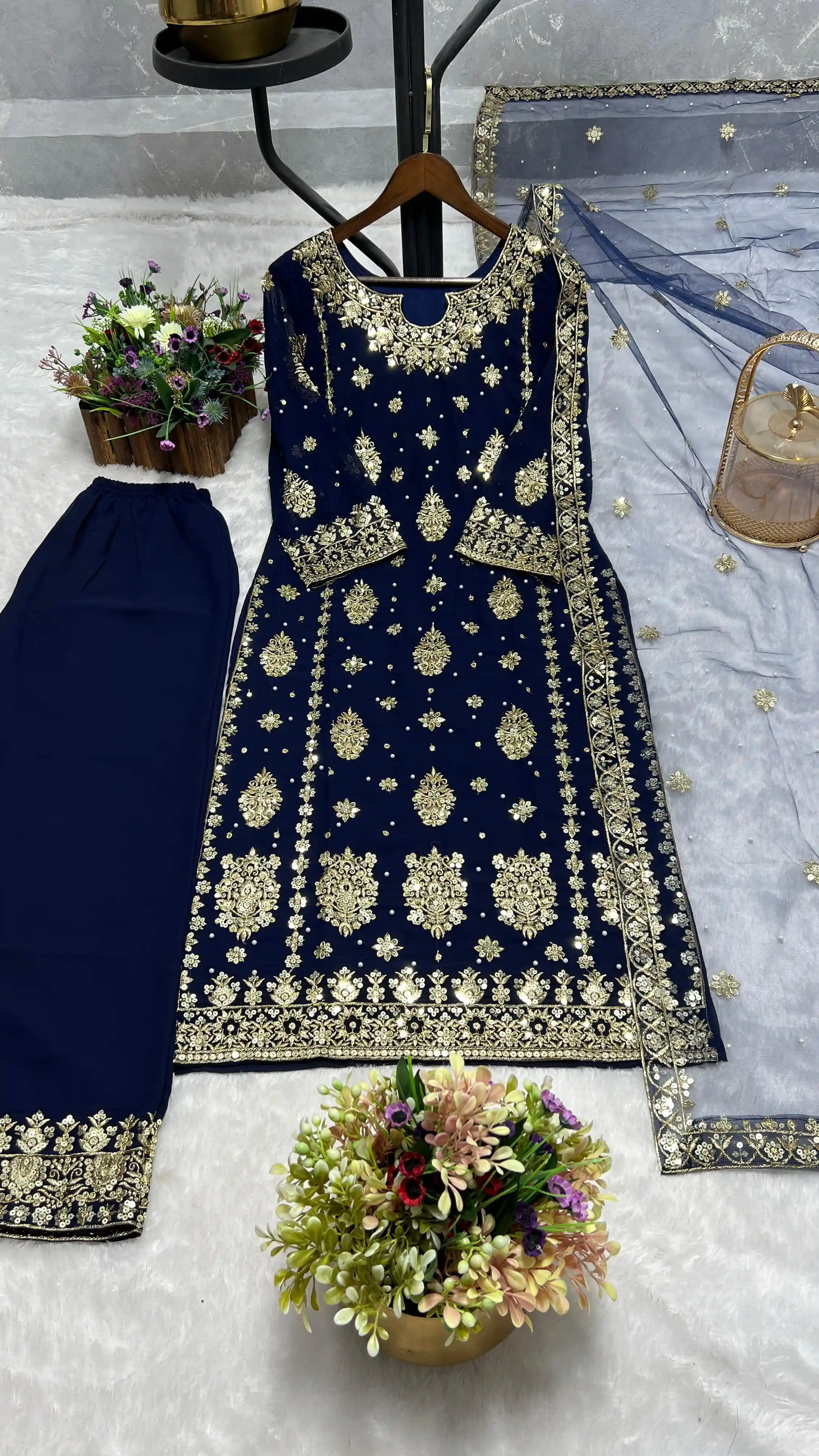 Think Different Stylish Kurti Dupatta with Plazzo