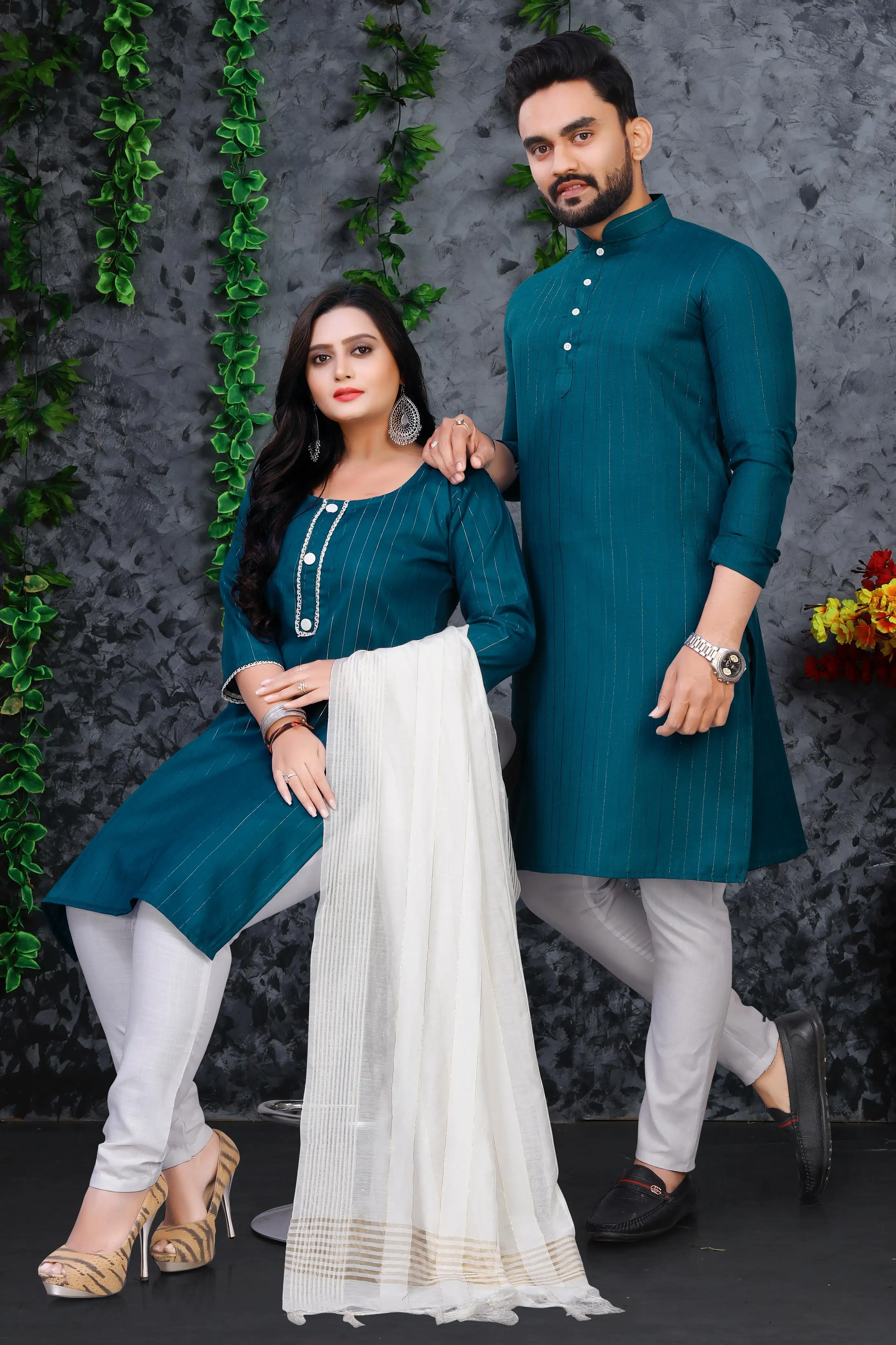 Twinkle Couple Combo Kurta Kurti Set