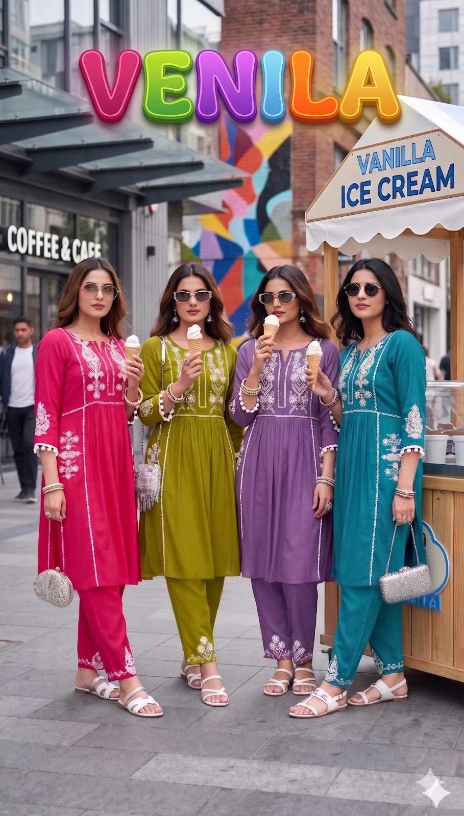 Venila Viscose Butti Suit Set