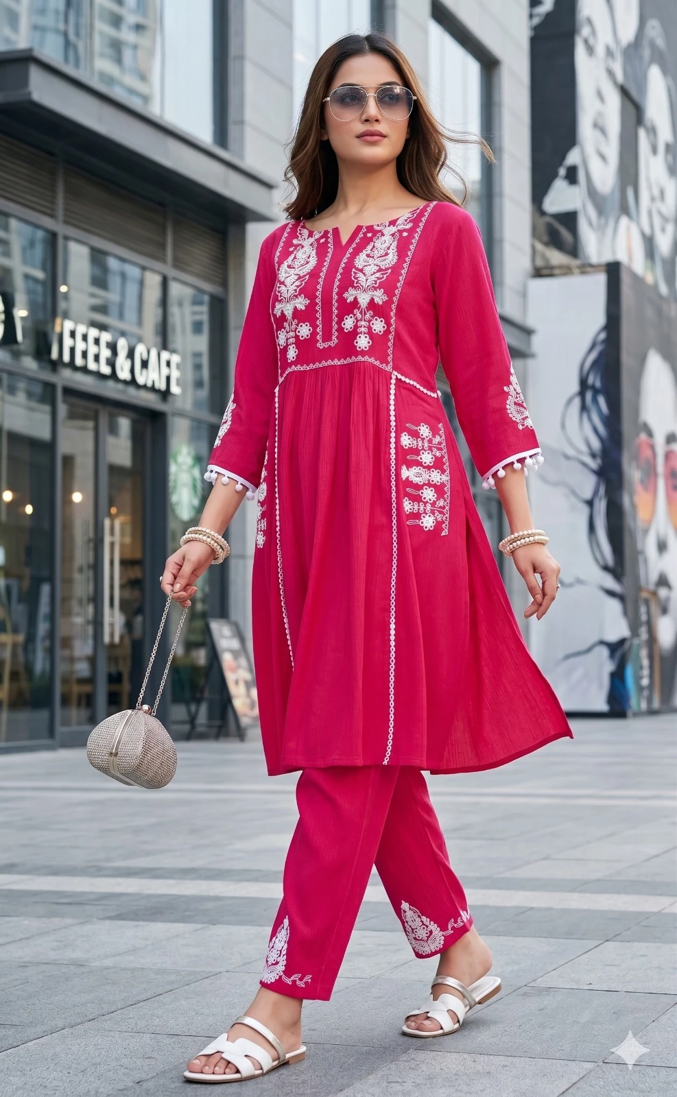 Venila Viscose Butti Suit Set