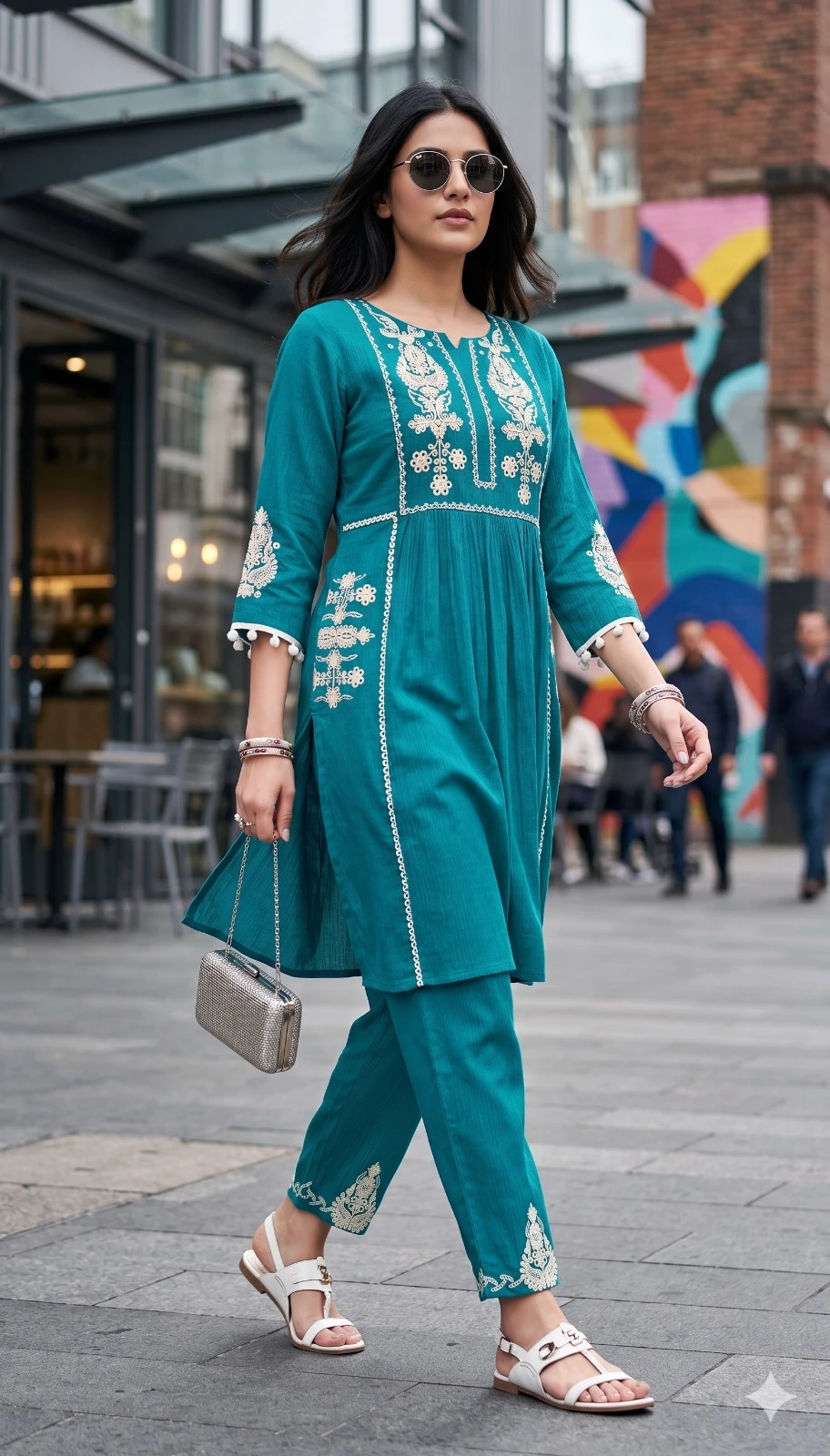 Venila Viscose Butti Suit Set
