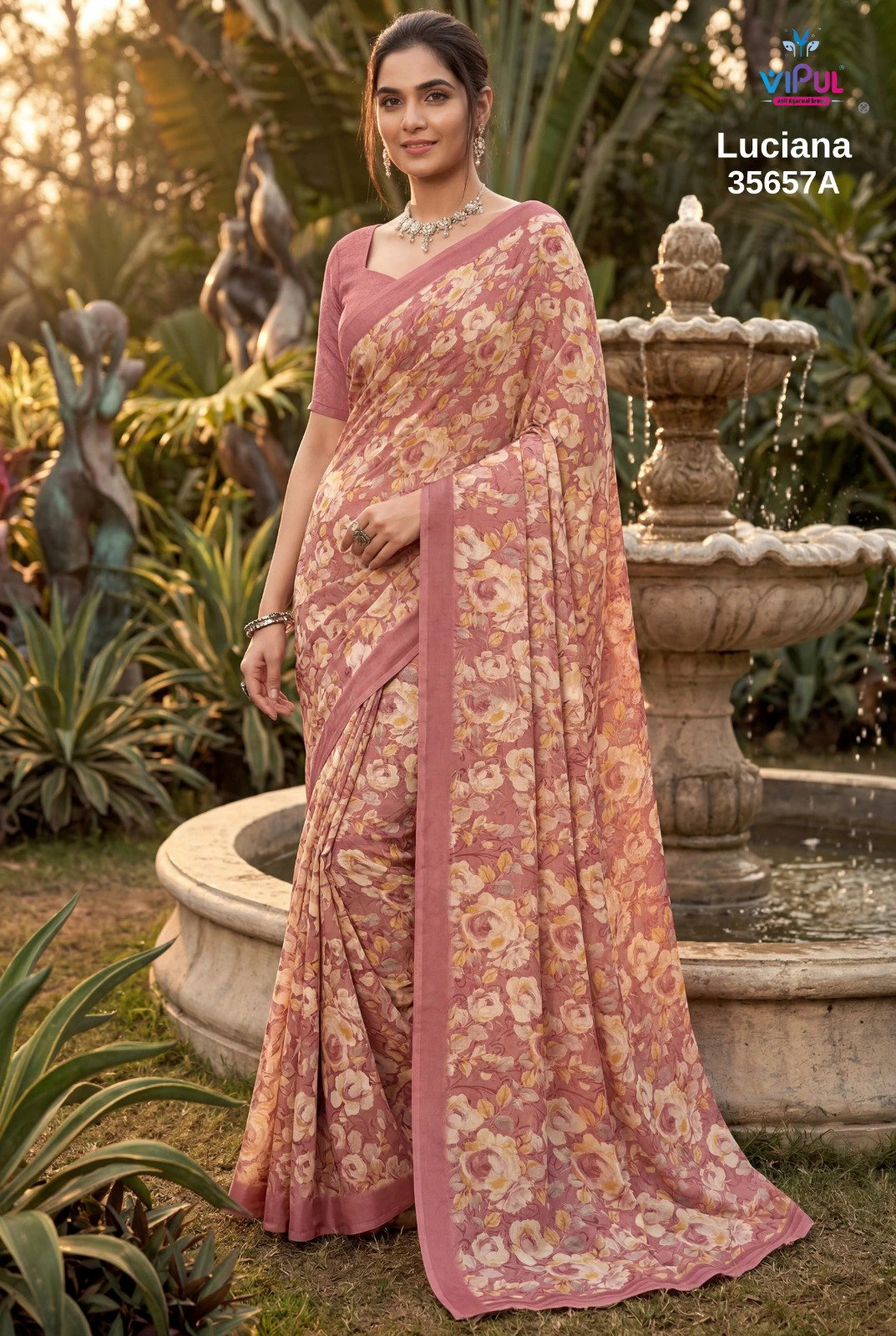 Vipul Luciana 35657 a to D Weightless Printed Saree Collection