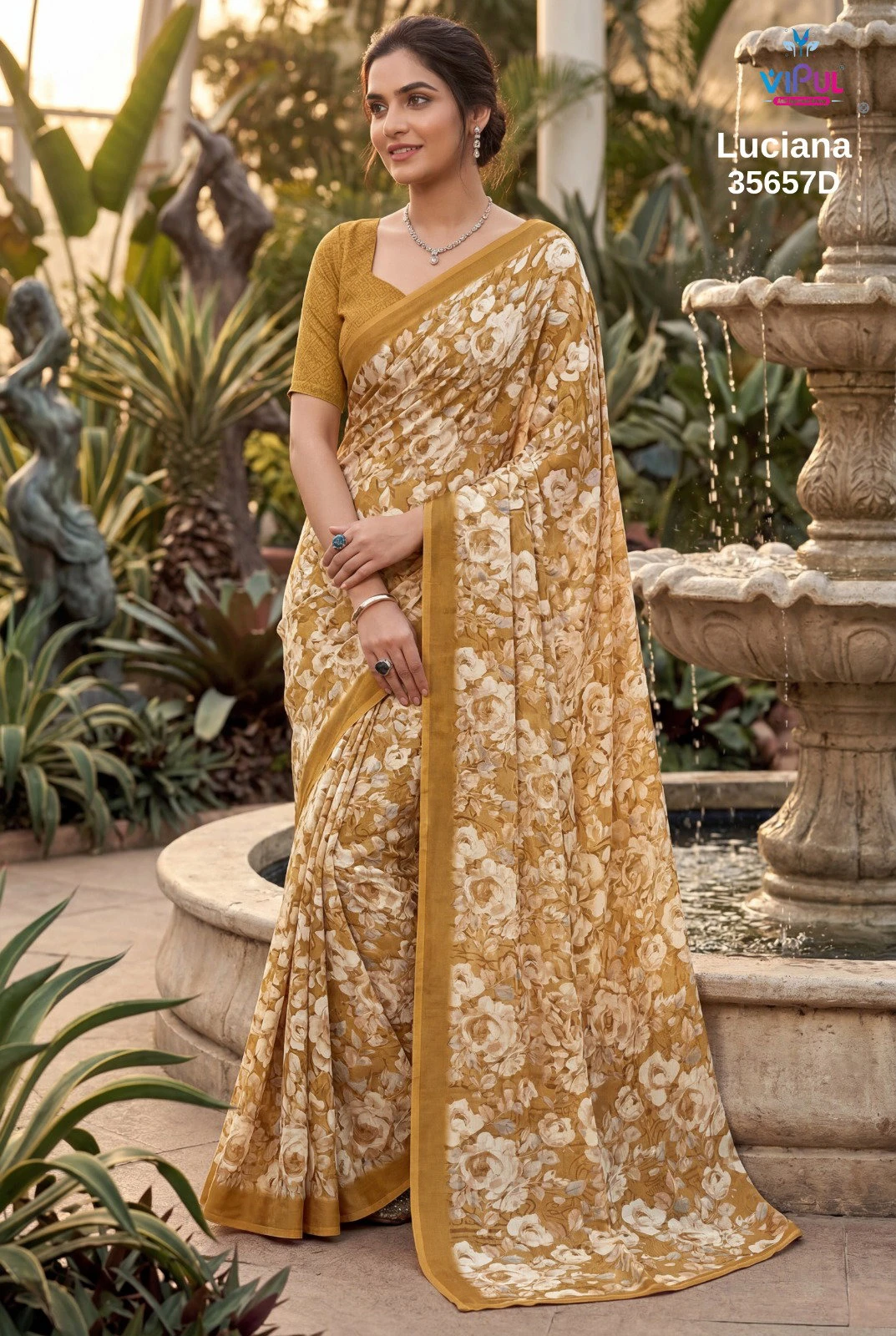Vipul Luciana 35657 a to D Weightless Printed Saree Collection