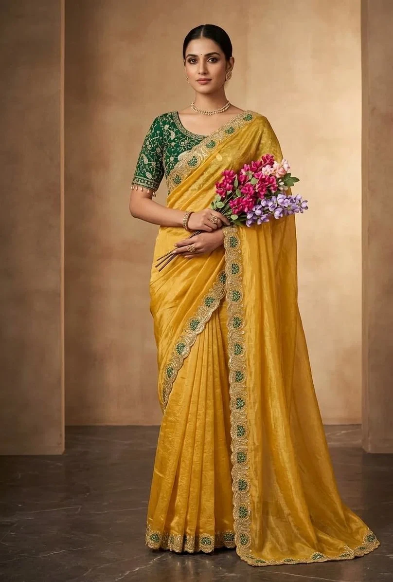 Vt 859 T Fandy Sattin Silk Sequence Worked Saree Collection
