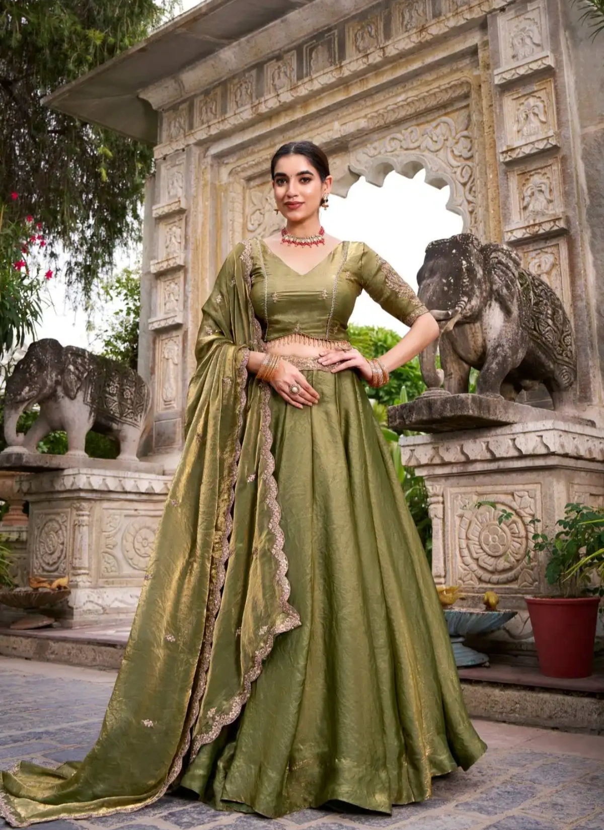 WMN 1440 Fendi Embroidery Work Choli Set