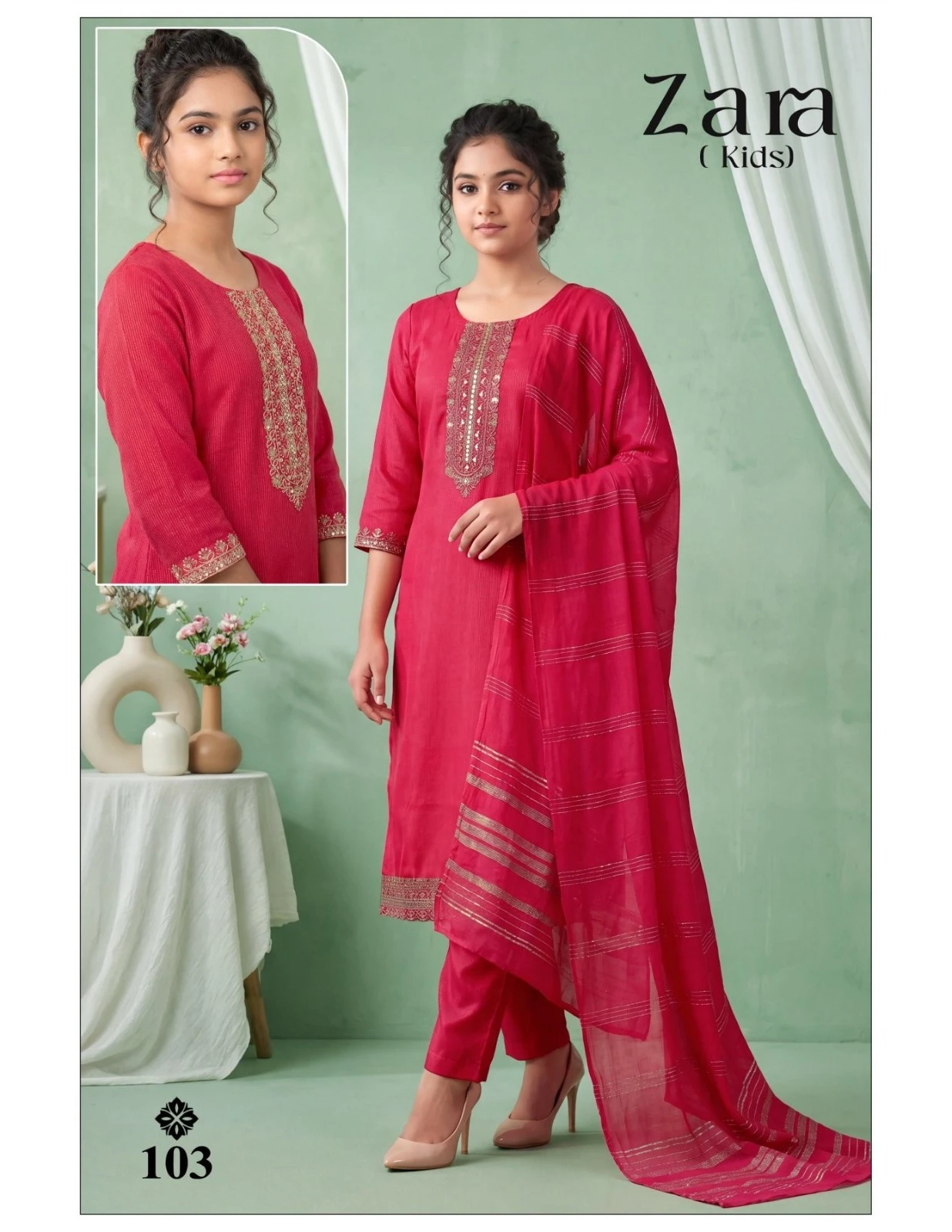 Zara Kids Simar Embroidered Suit