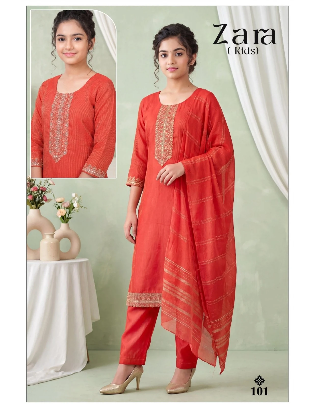 Zara Kids Simar Embroidered Suit