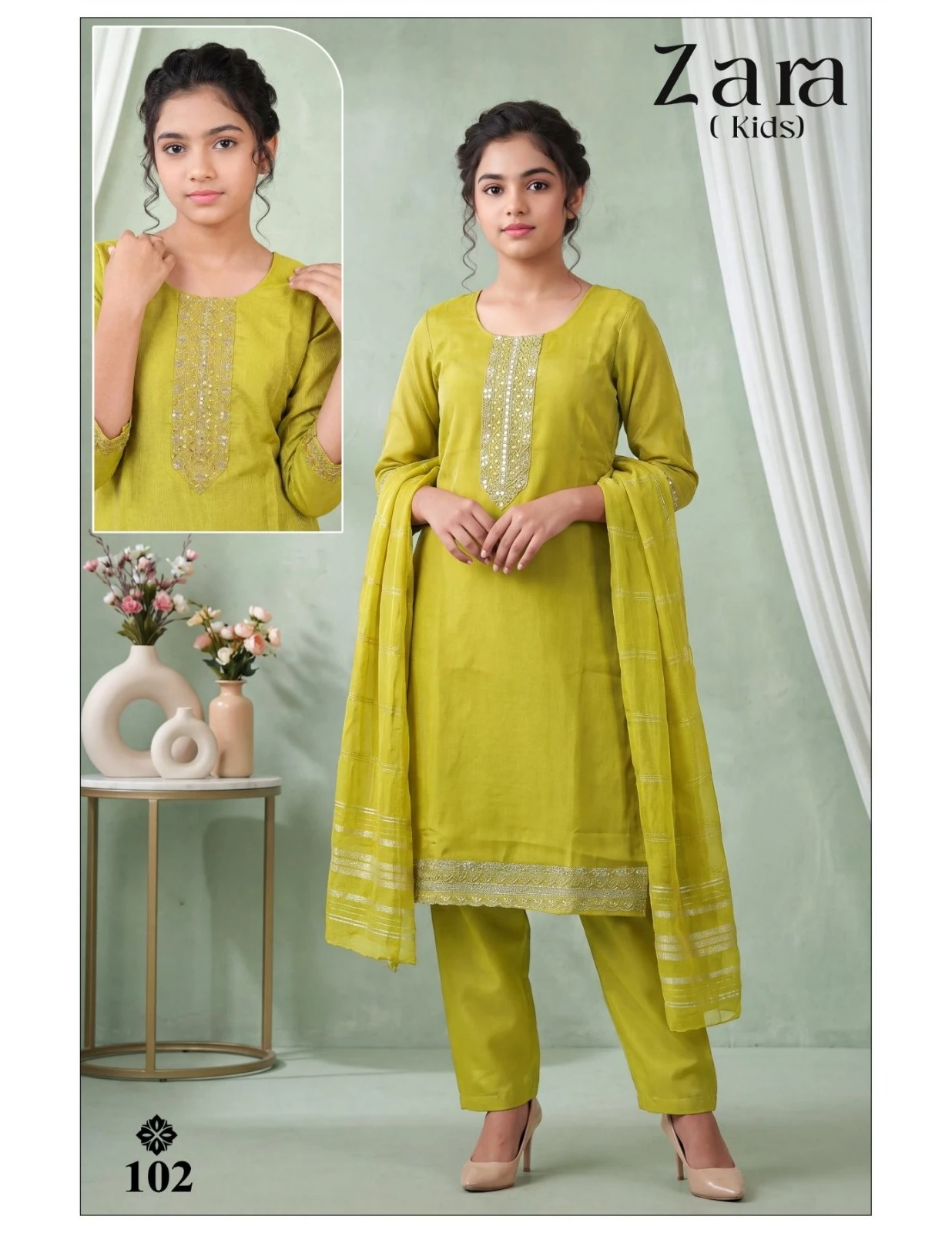 Zara Kids Simar Embroidered Suit
