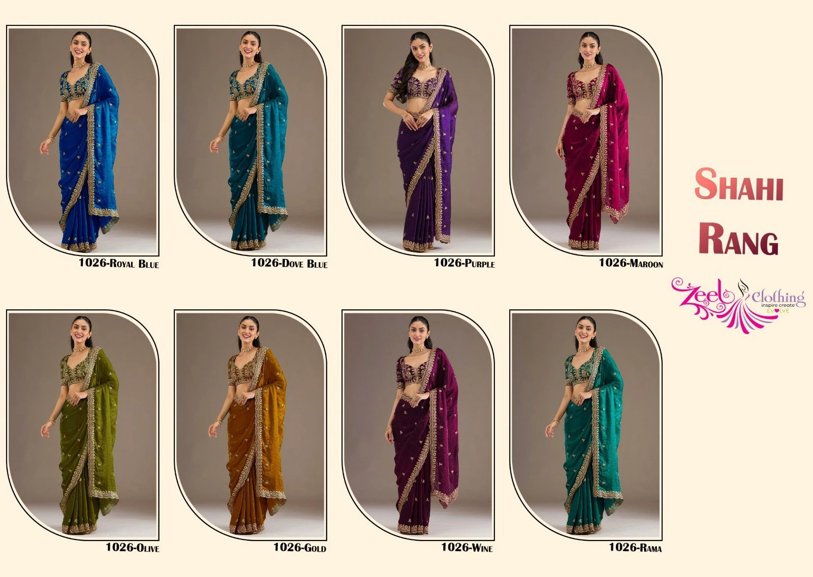 Zeel Shahi Rang Tissue with Sequecne Worked Saree Collection