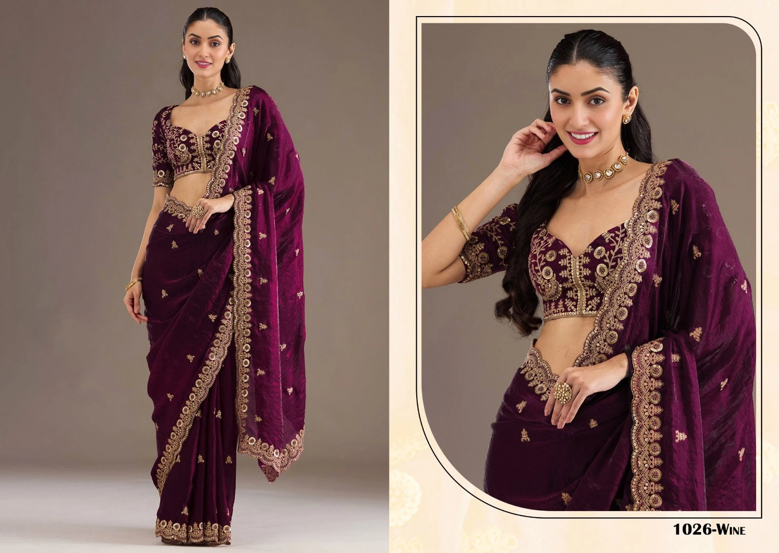 Zeel Shahi Rang Tissue with Sequecne Worked Saree Collection