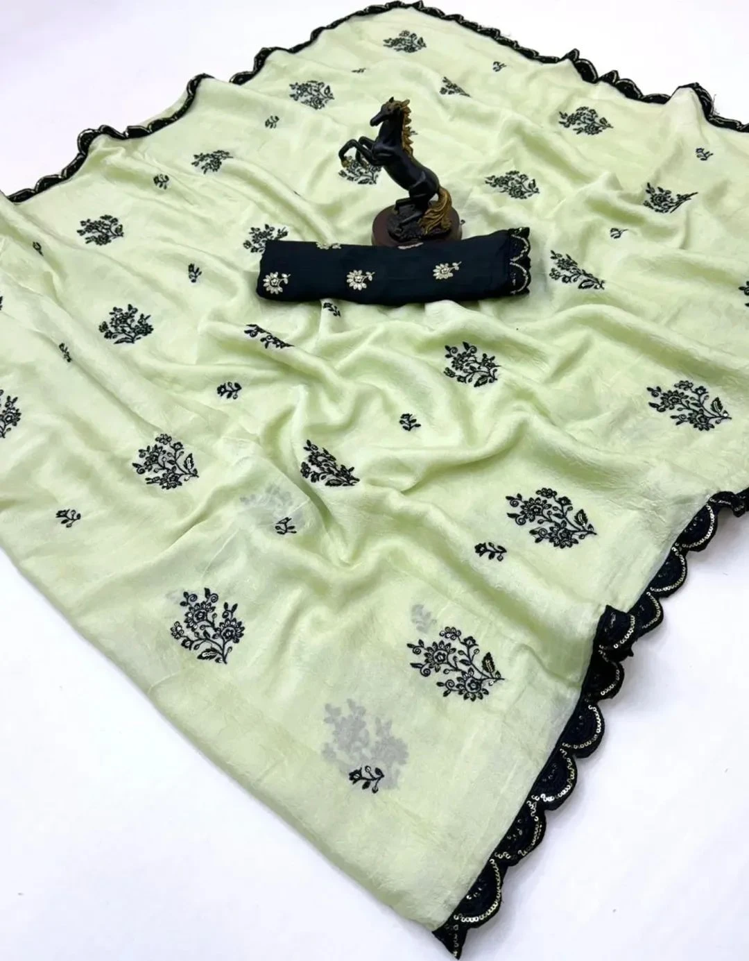 Zerakis Saree Ah Star Georgette Embroidered Saree Collection