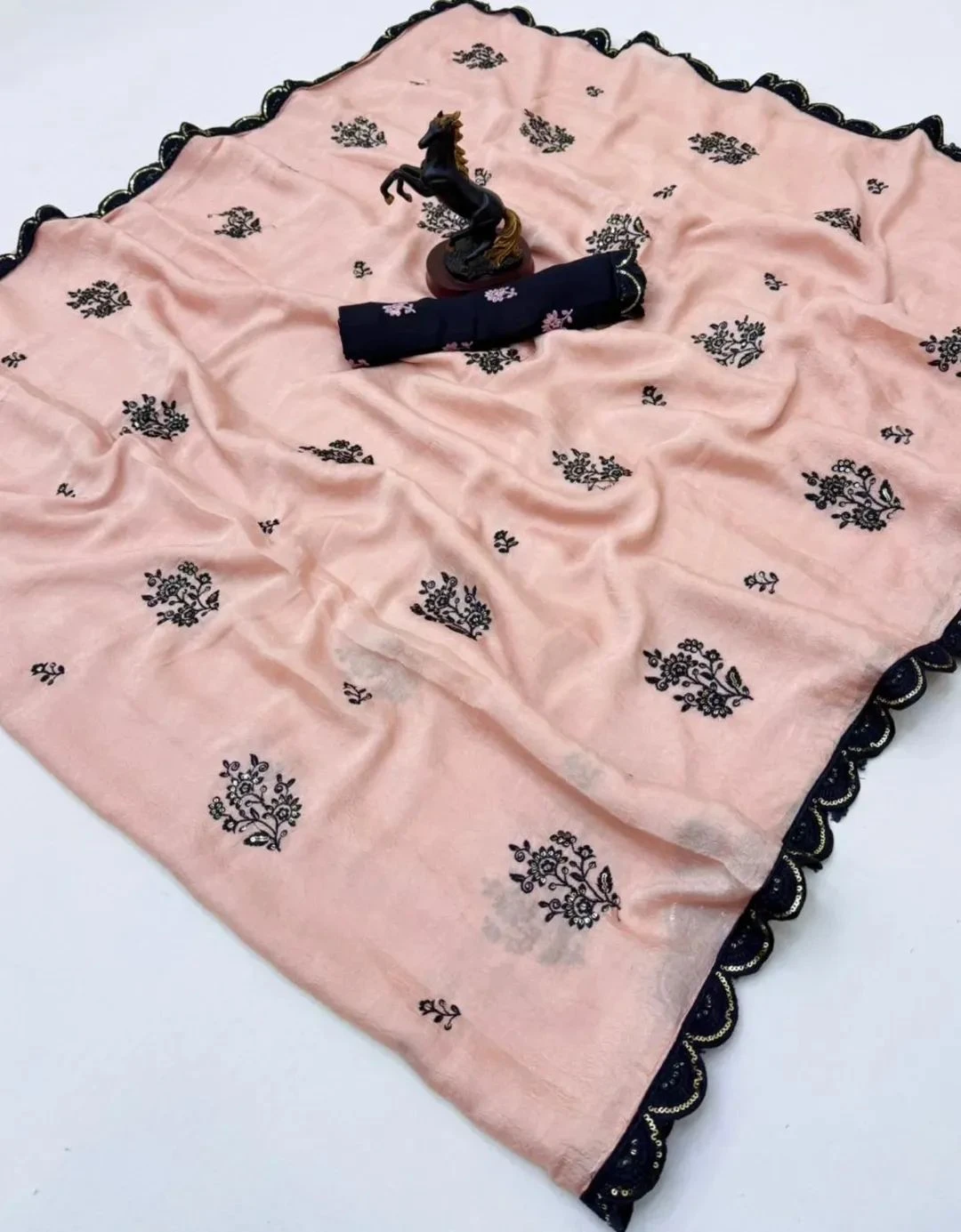 Zerakis Saree Ah Star Georgette Embroidered Saree Collection