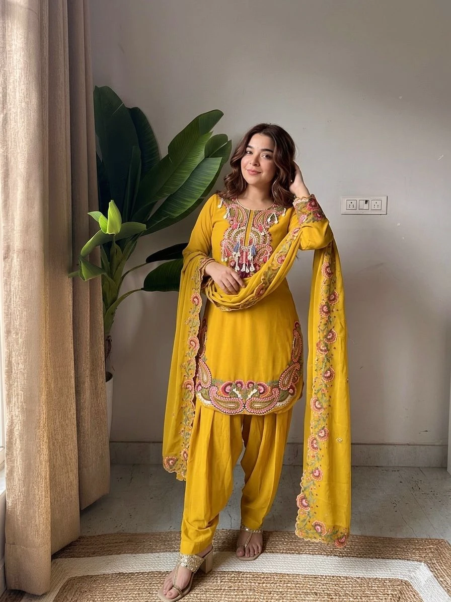 5348 Pure Heavy Georgette Farshi Set