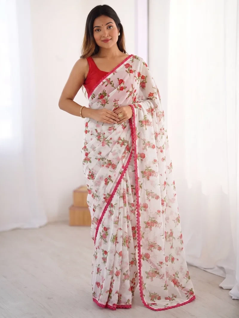 Aarti 5 Chiffon Floral Printed Saree Collection