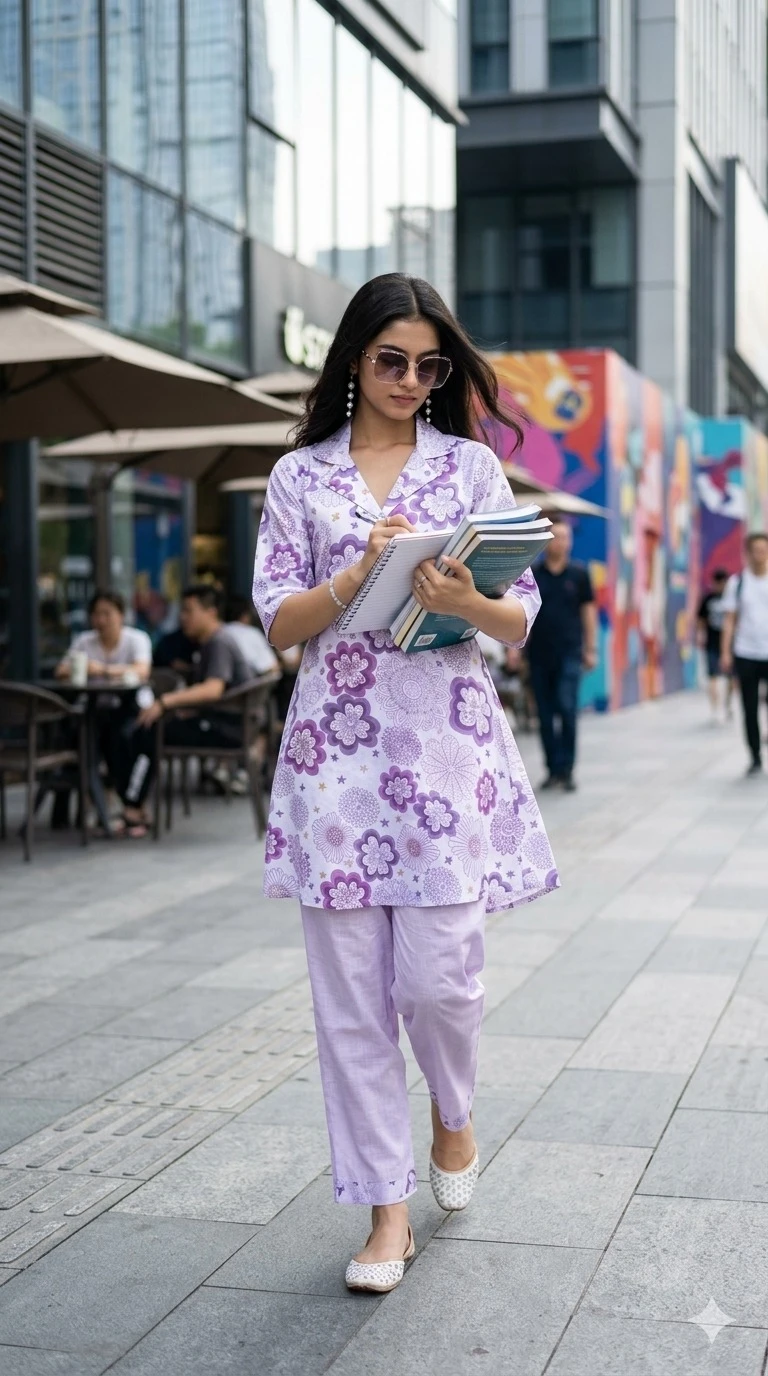 College Vetican Printed Co-Ord Set