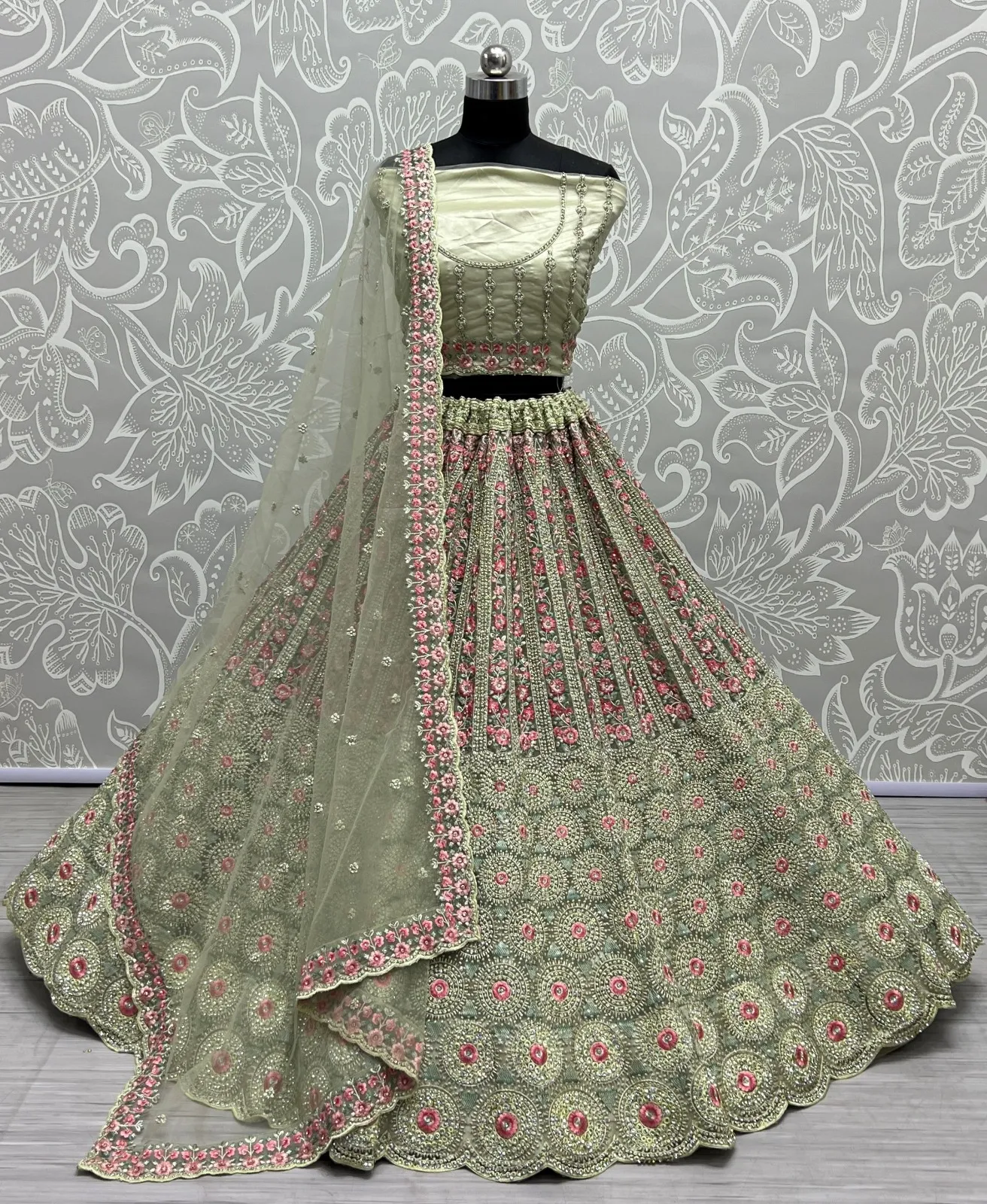 Designer Bridal Net Lehenga Choli Collection 2462