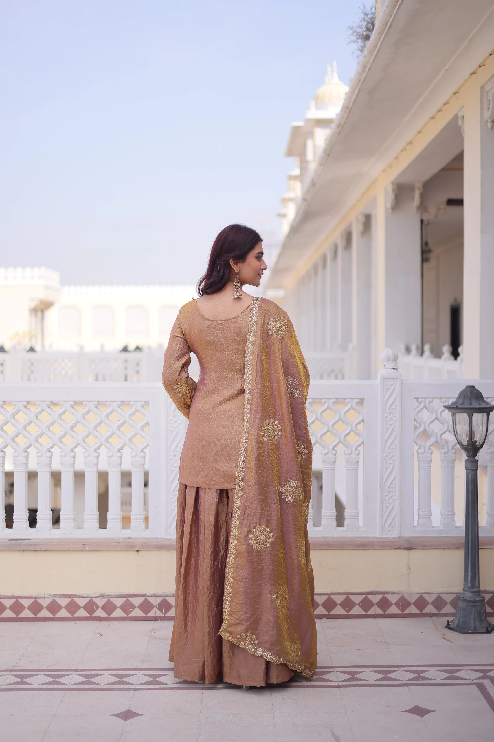 Designer Code 1229 Top-Sharara-Dupatta Set