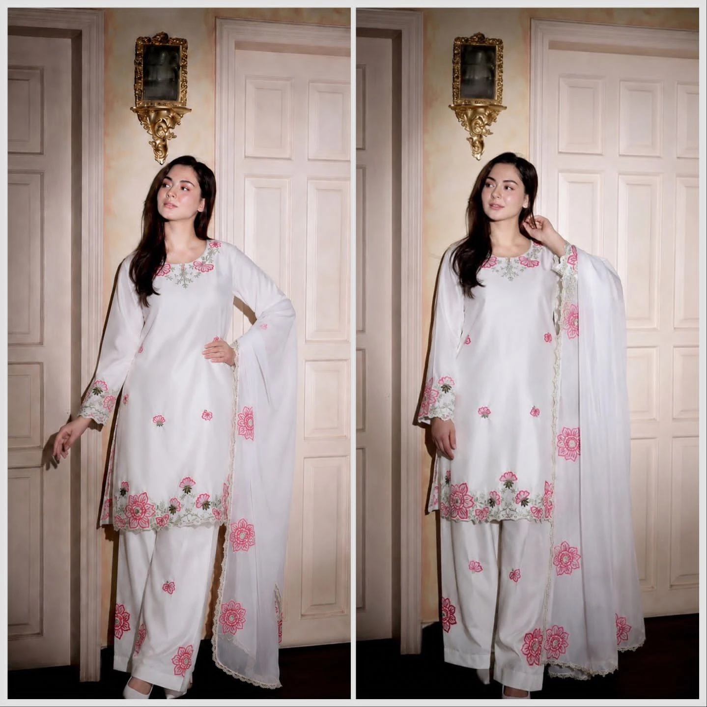 Designer Devsena Silk Farshi Shalwar Suit Set
