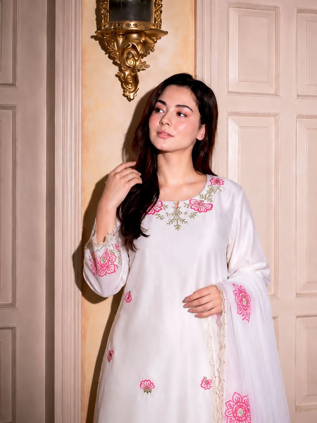 Designer Devsena Silk Farshi Shalwar Suit Set