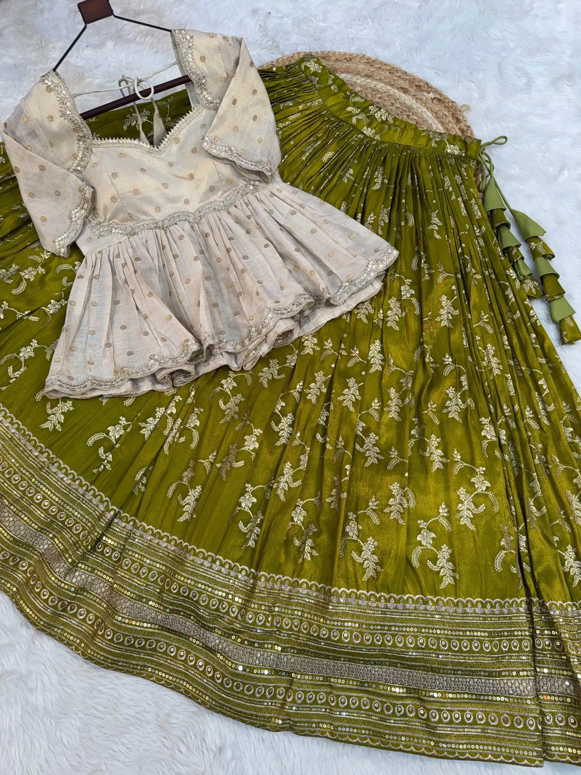 Designer Dyeable Viscose Jacquard Lehenga Choli Set