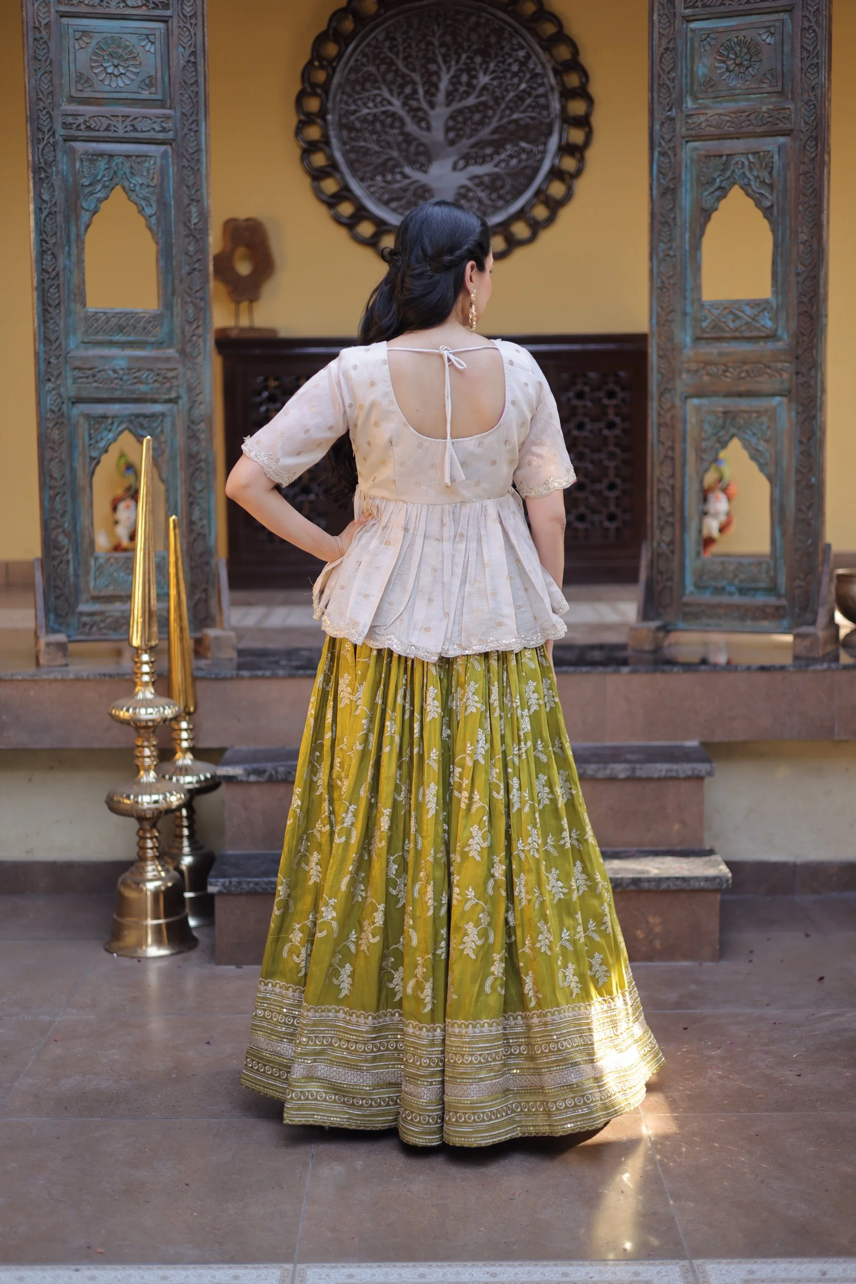 Designer Dyeable Viscose Jacquard Lehenga Choli Set