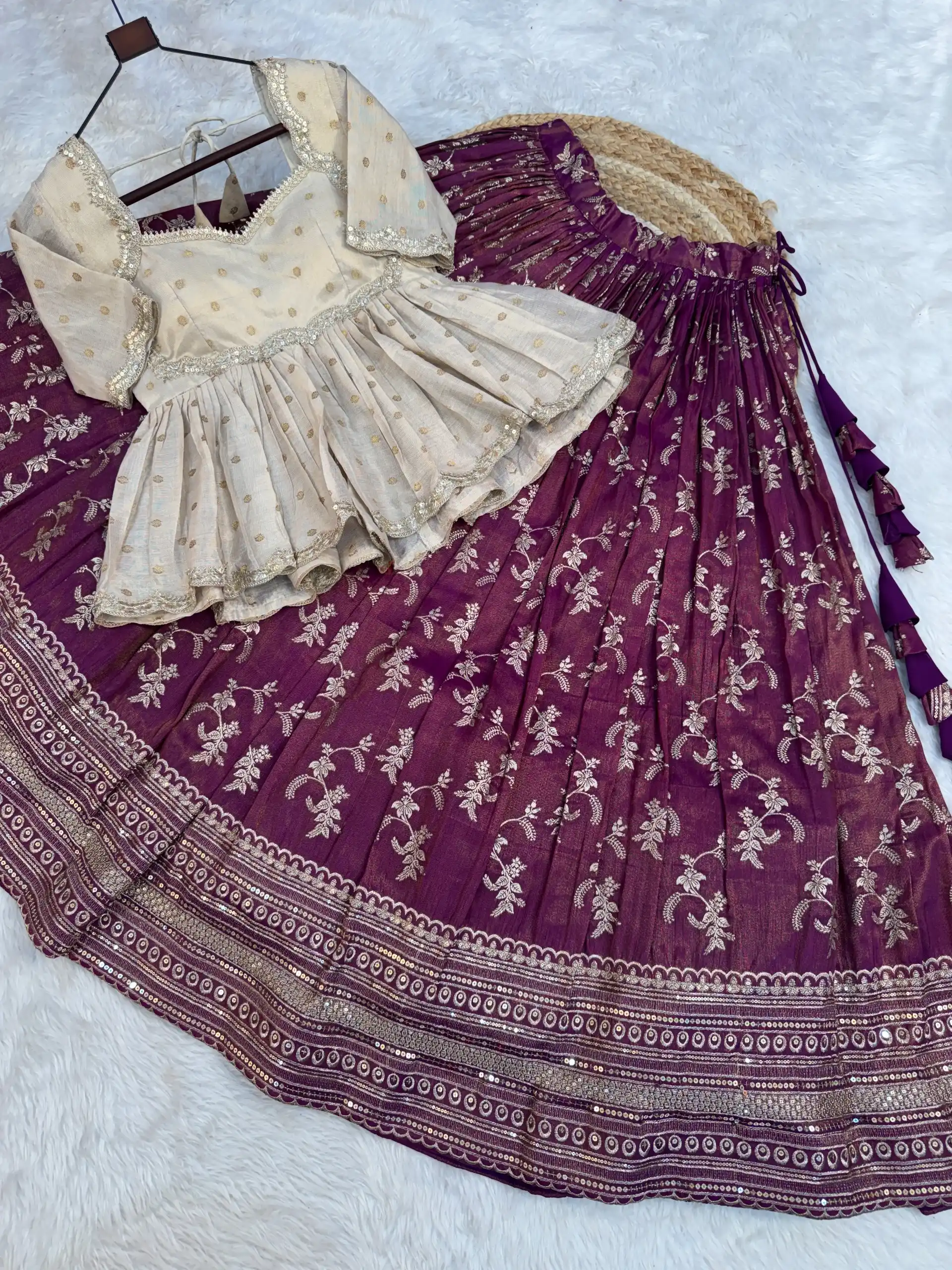 Designer Dyeable Viscose Jacquard Lehenga Choli Set
