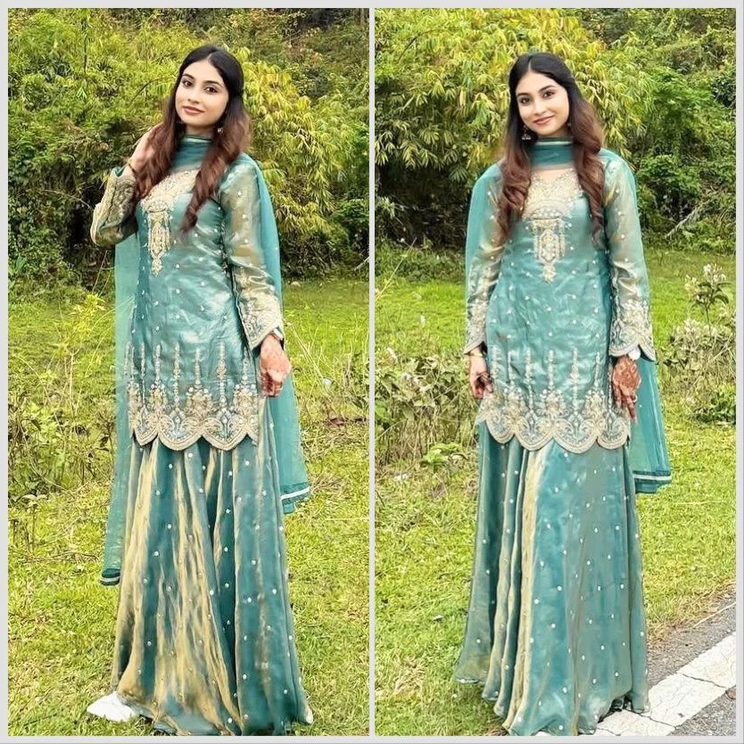 Designer Embroidery Top Palazzo With Dupatta Collection